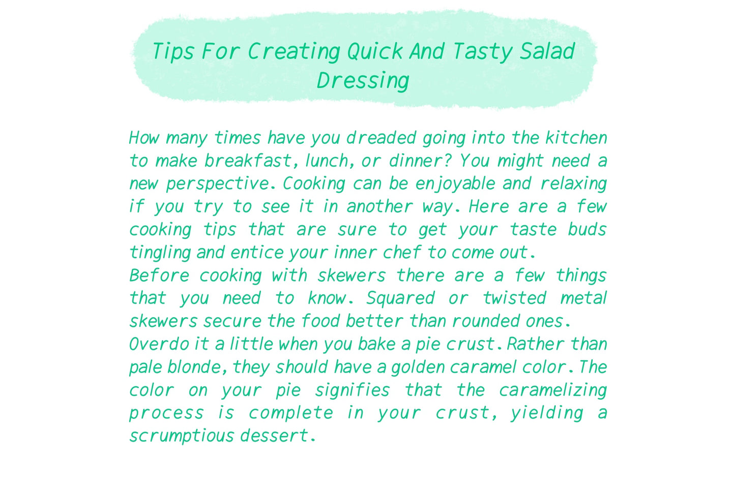Handwritten Font - Green Salad