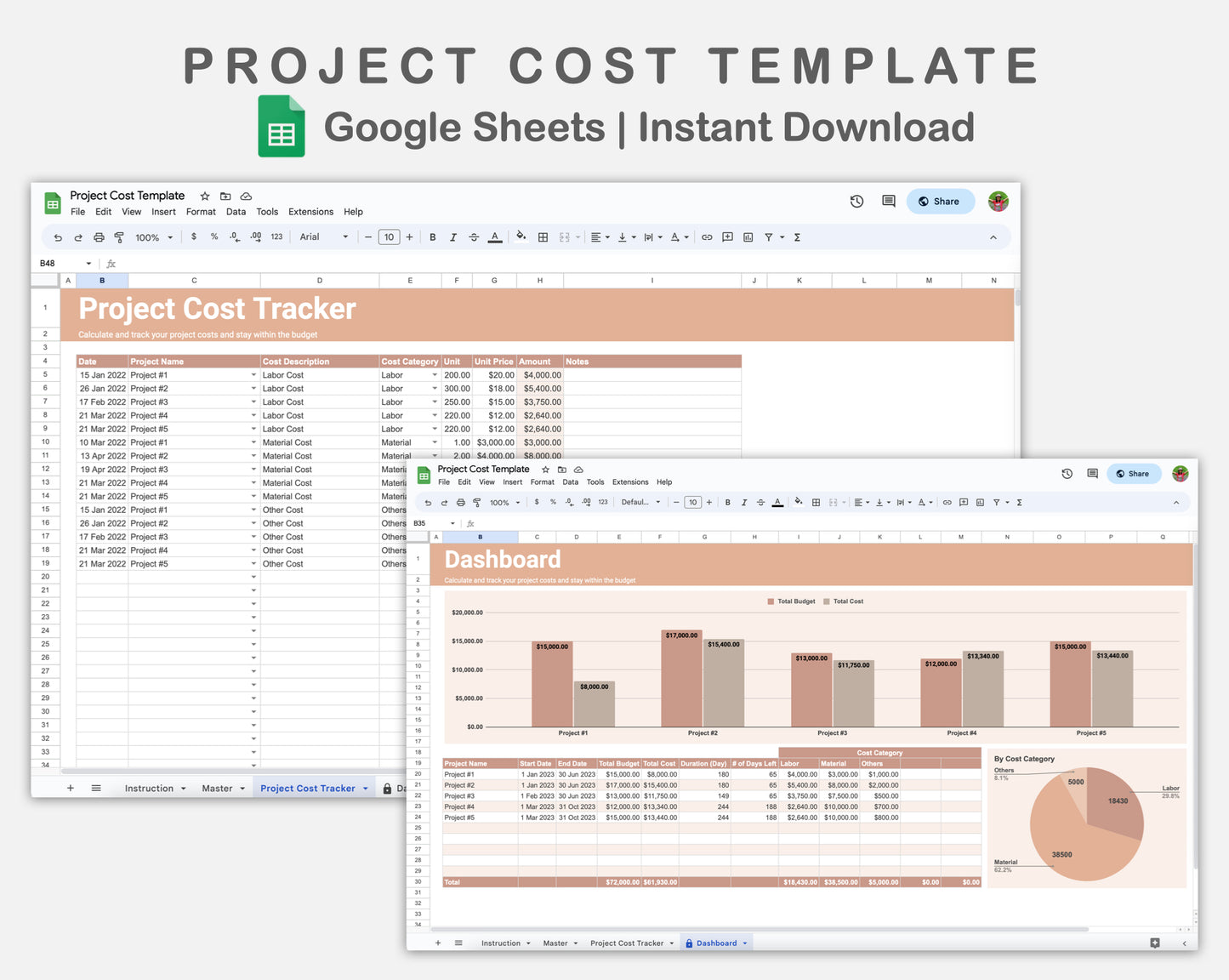 Google Sheets - Project Cost Template - Neutral