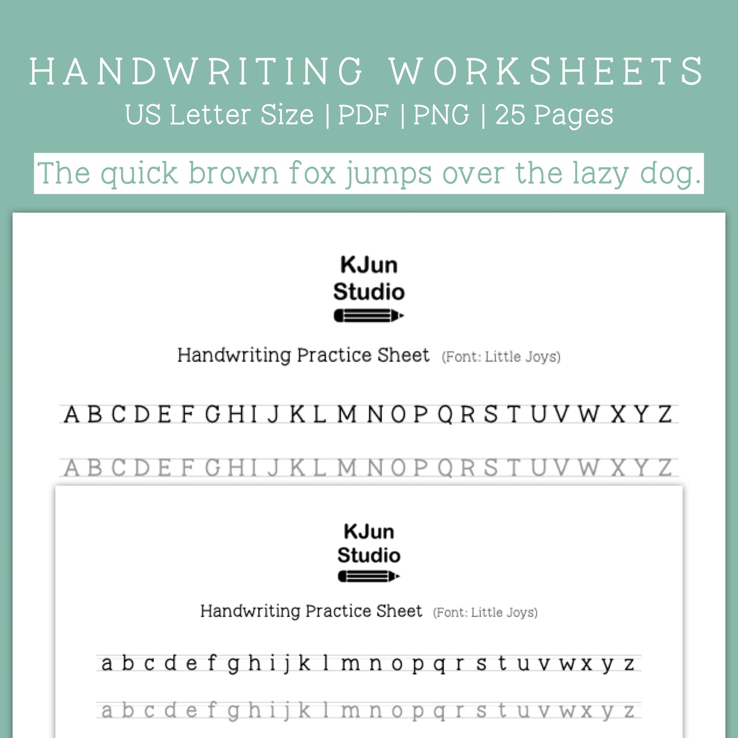 Handwriting Practice Sheets - Little Joys Font