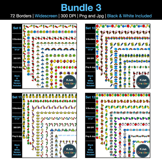 Widescreen Border Clipart Bundle 3 - Google Slides and PowerPoint