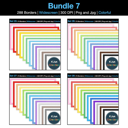 Widescreen Border Clipart Bundle 7 - Colorful - Google Slides and PowerPoint