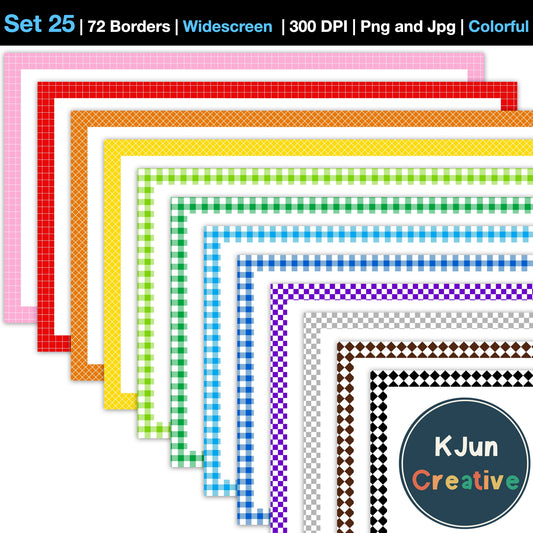 Widescreen Border Clipart Set 25 - Colorful - Google Slides and PowerPoint