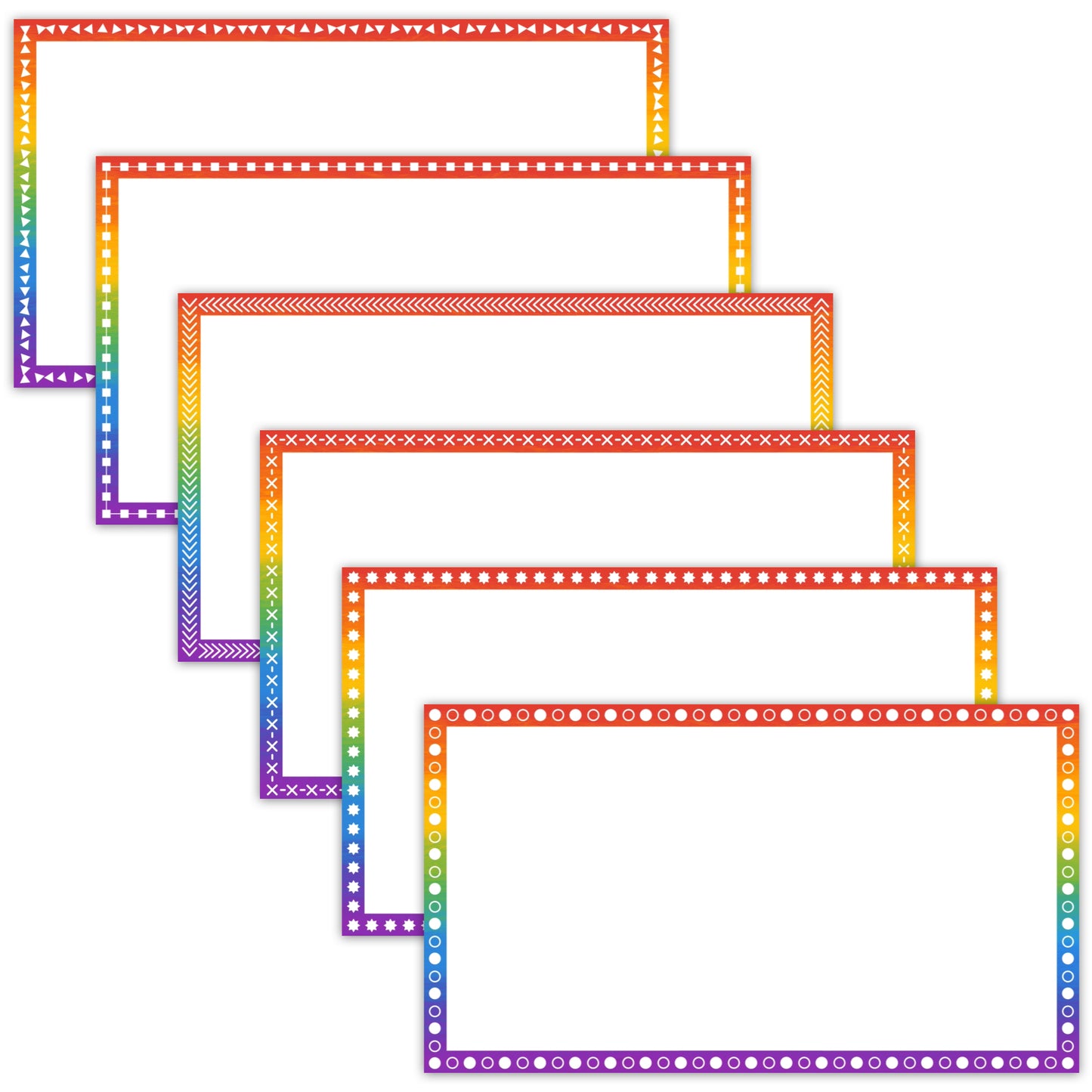 Widescreen Border Clipart Set 40 - Rainbow - Google Slides & PowerPoint