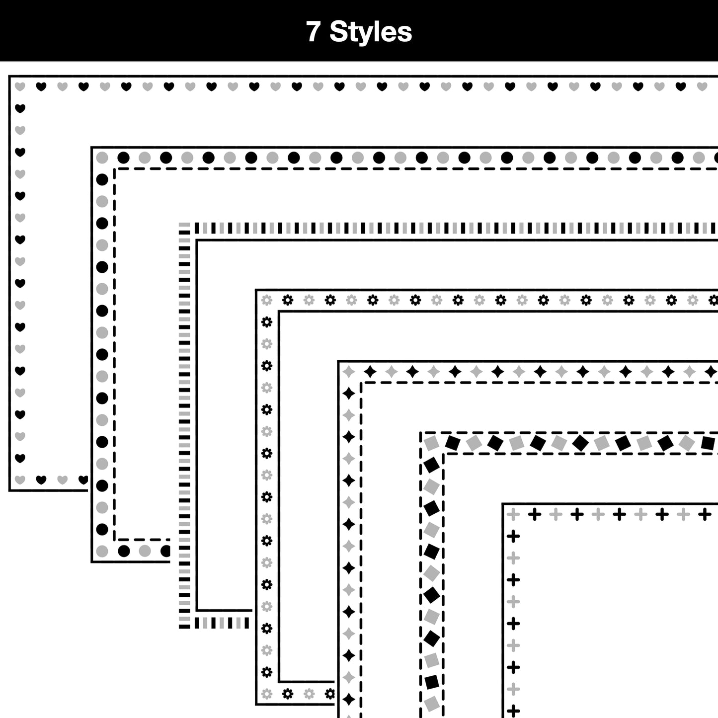 Widescreen Border Clipart Set 68 - Colorful - Google Slides and PowerPoint