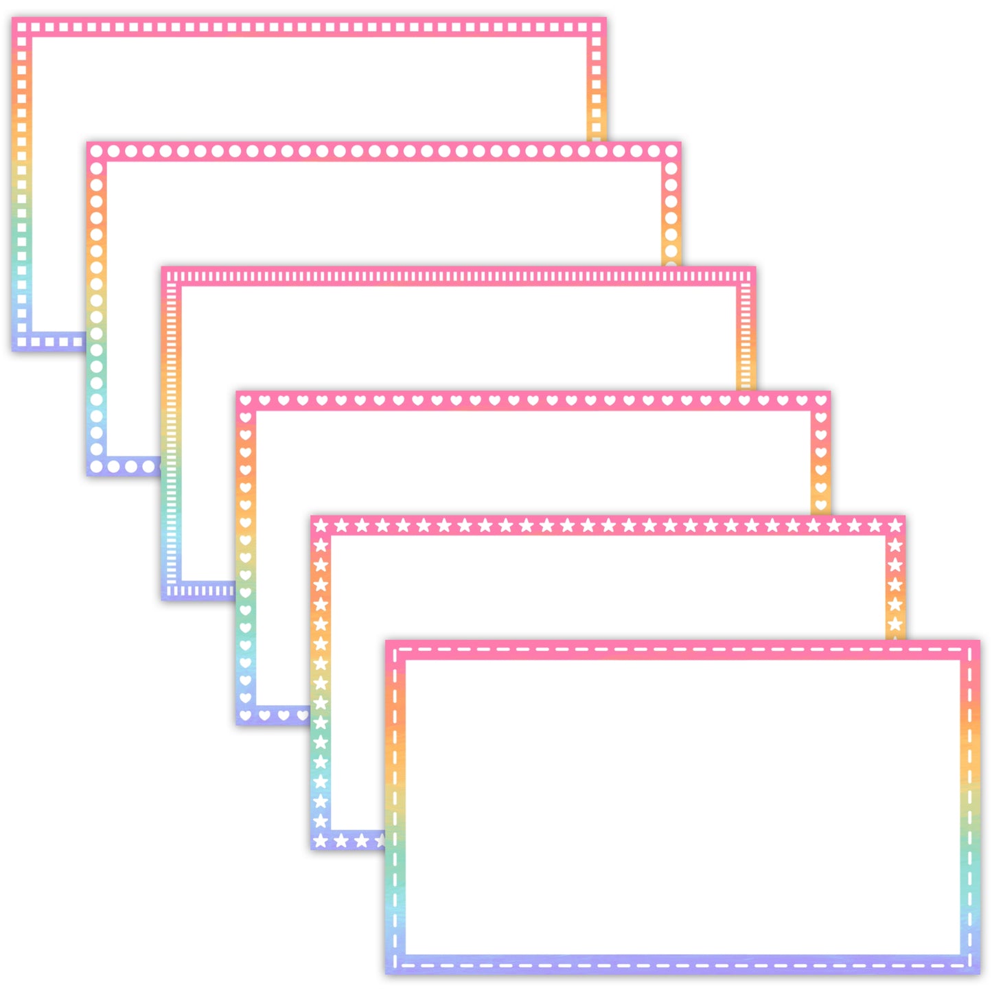 Widescreen Border Clipart Set 45 - Pastel Rainbow - Google Slides & PowerPoint