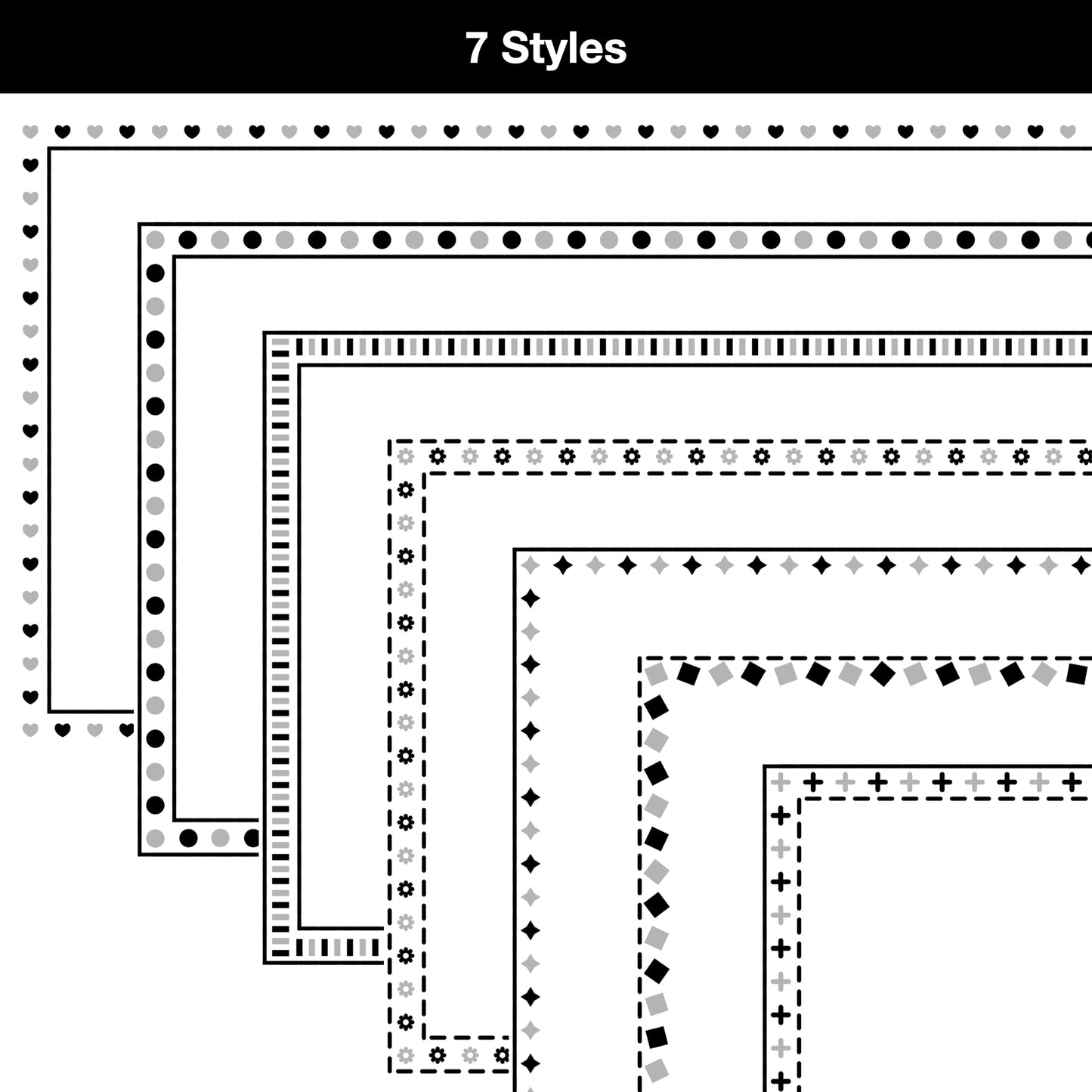 Widescreen Border Clipart Set 66 - Colorful - Google Slides and PowerPoint