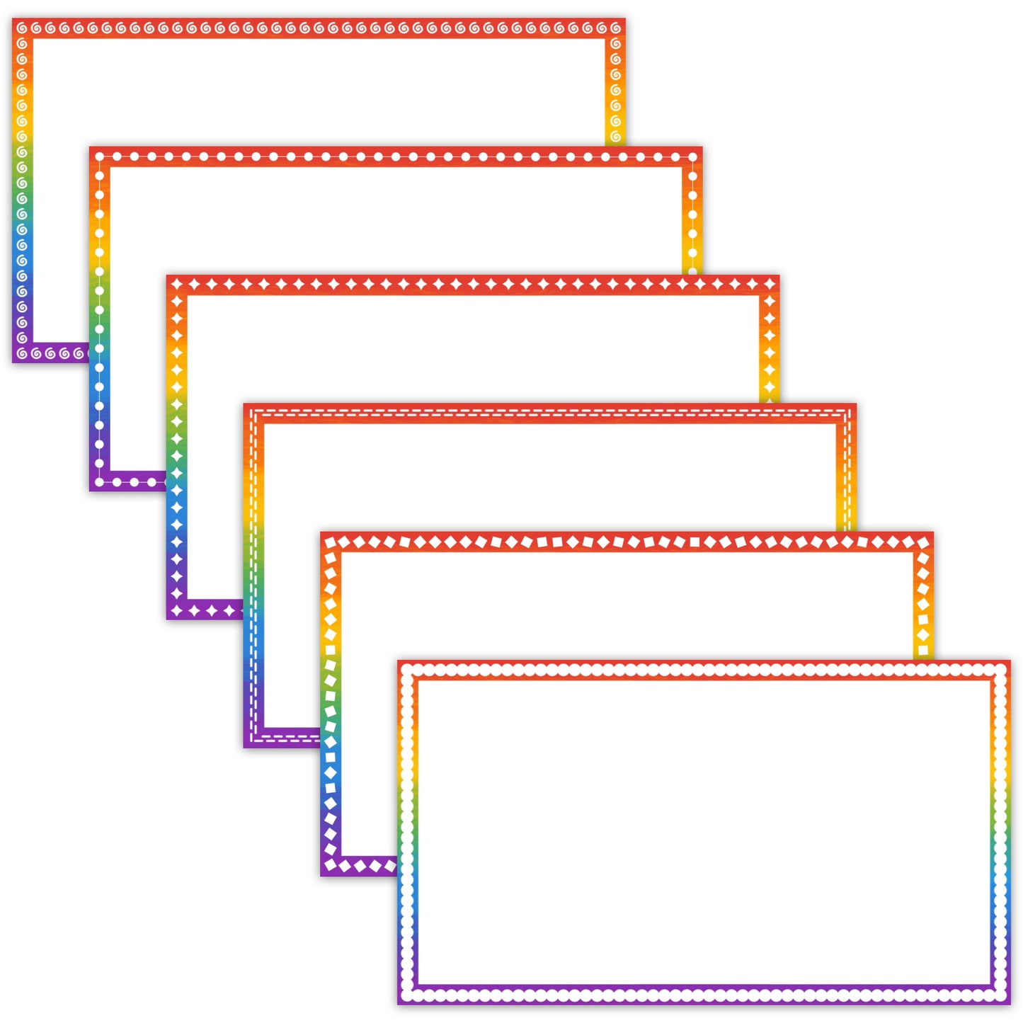 Widescreen Border Clipart Set 39 - Rainbow - Google Slides & PowerPoint