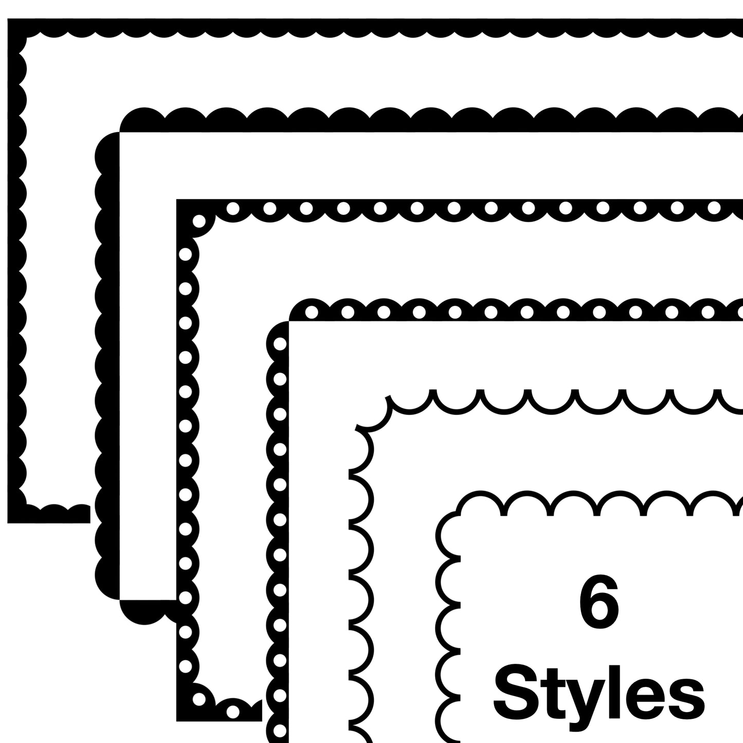 Widescreen Border Clipart Set 29 - Colorful Scallop - Google Slides & PowerPoint