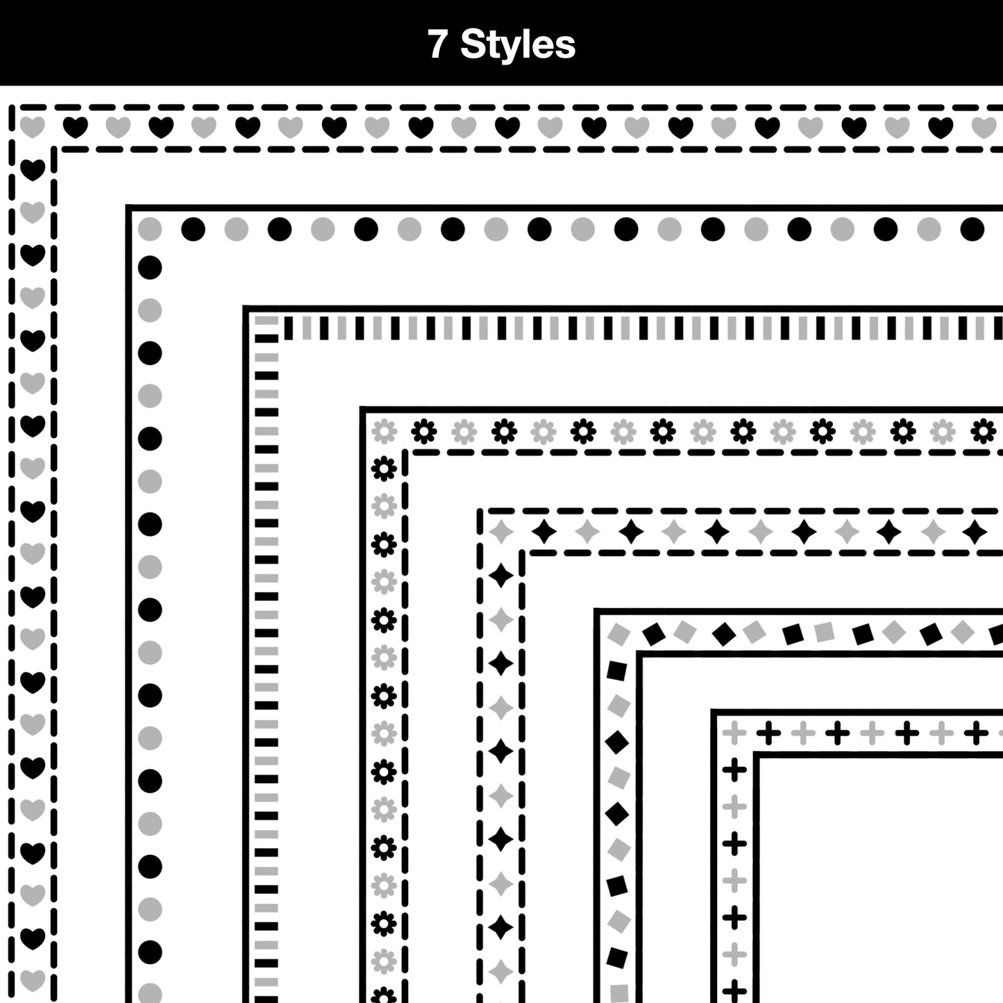 Border Clipart Set 64 - Colorful - Page Borders and Frames
