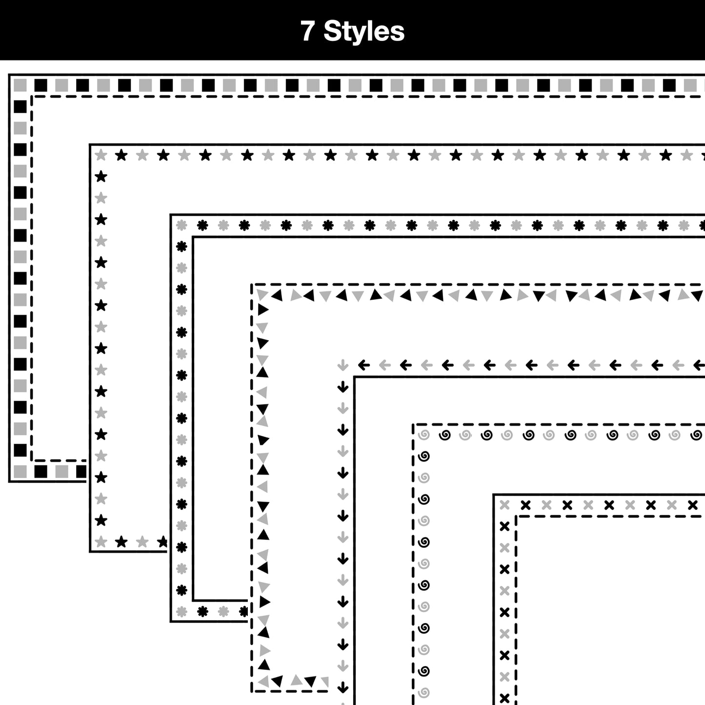 Widescreen Border Clipart Set 61 - Colorful - Google Slides and PowerPoint