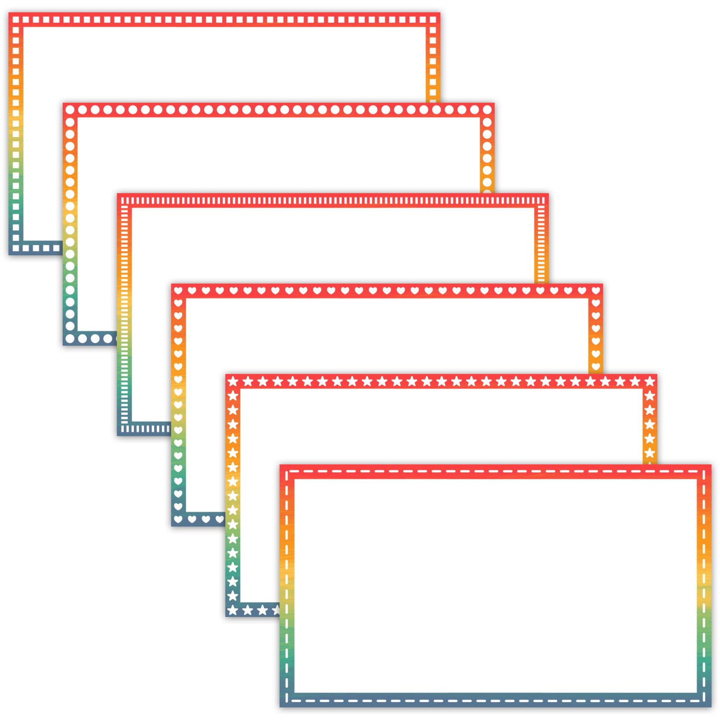 Widescreen Border Clipart Set 41 - Vintage Rainbow - Google Slides & PowerPoint