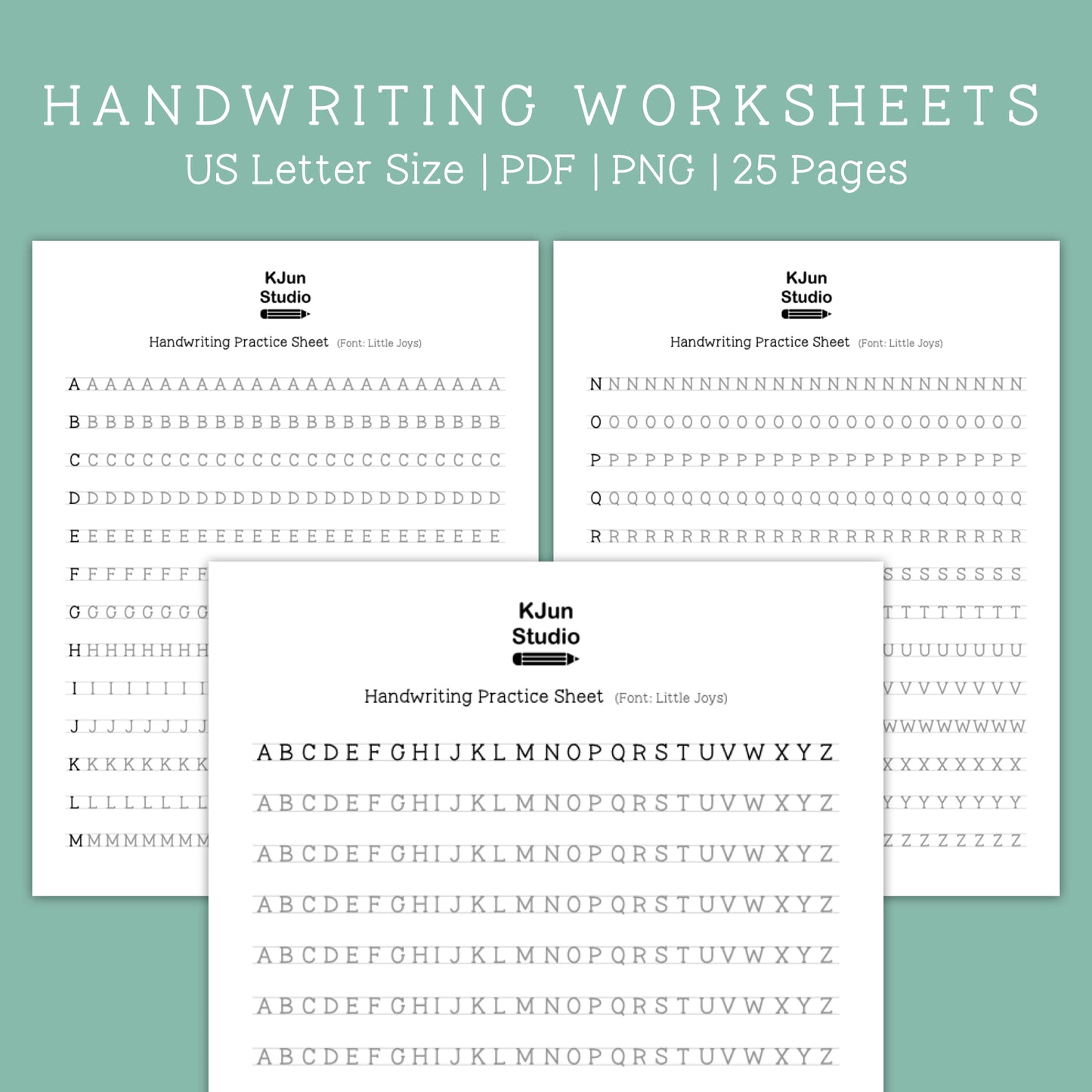 Handwriting Practice Sheets - Little Joys Font