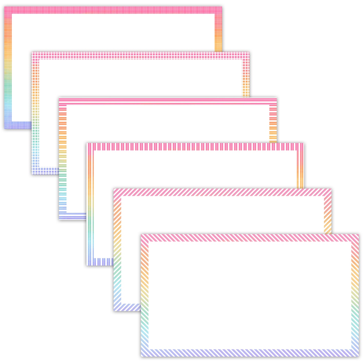 Widescreen Border Clipart Set 58 - Pastel Rainbow - Google Slides & PowerPoint
