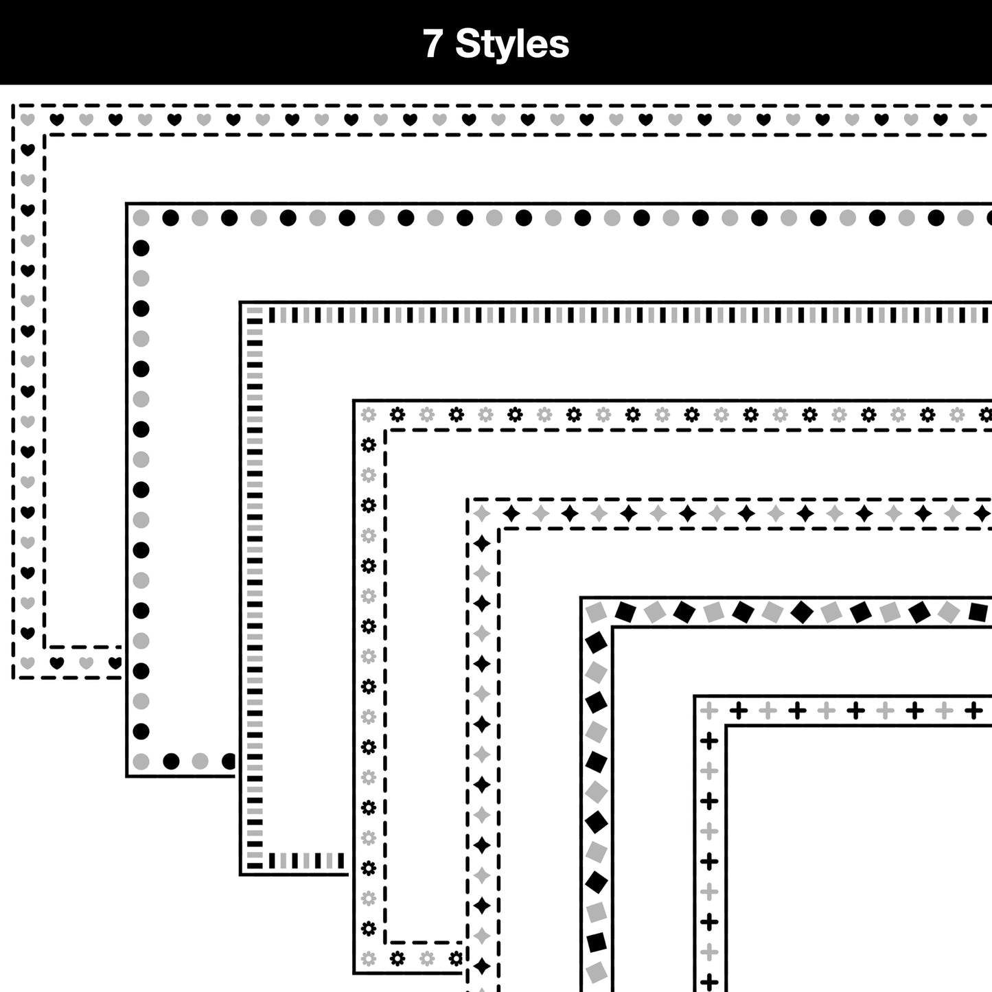 Widescreen Border Clipart Set 64 - Colorful - Google Slides and PowerPoint