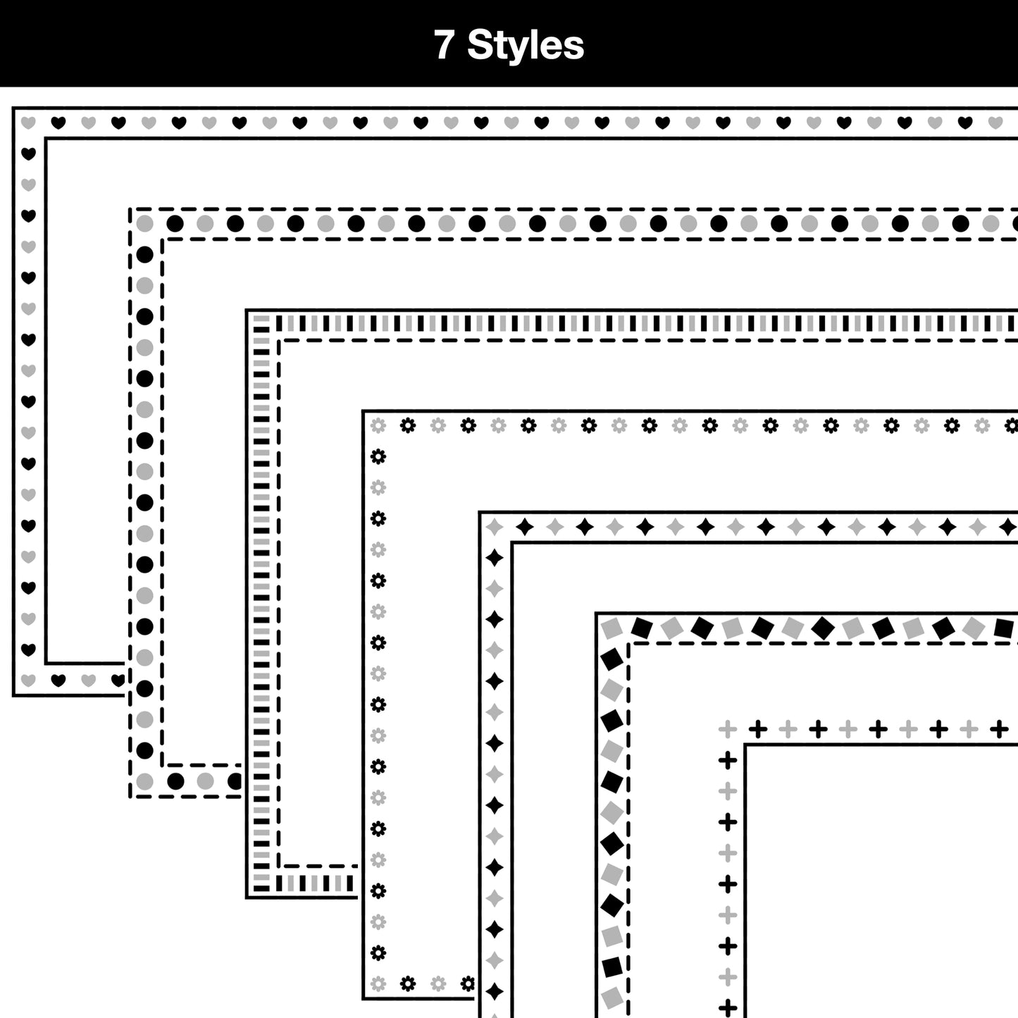 Widescreen Border Clipart Set 62 - Colorful - Google Slides and PowerPoint