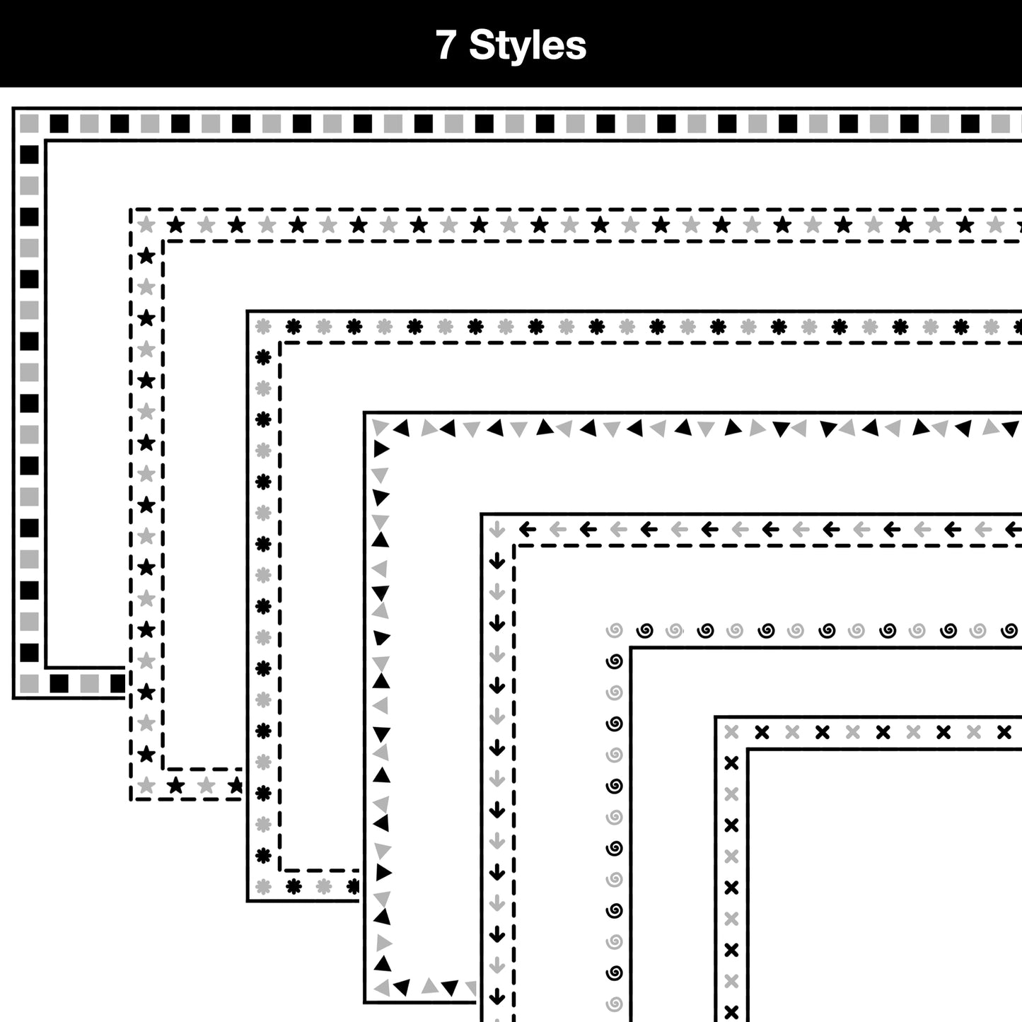 Widescreen Border Clipart Set 67 - Colorful - Google Slides and PowerPoint