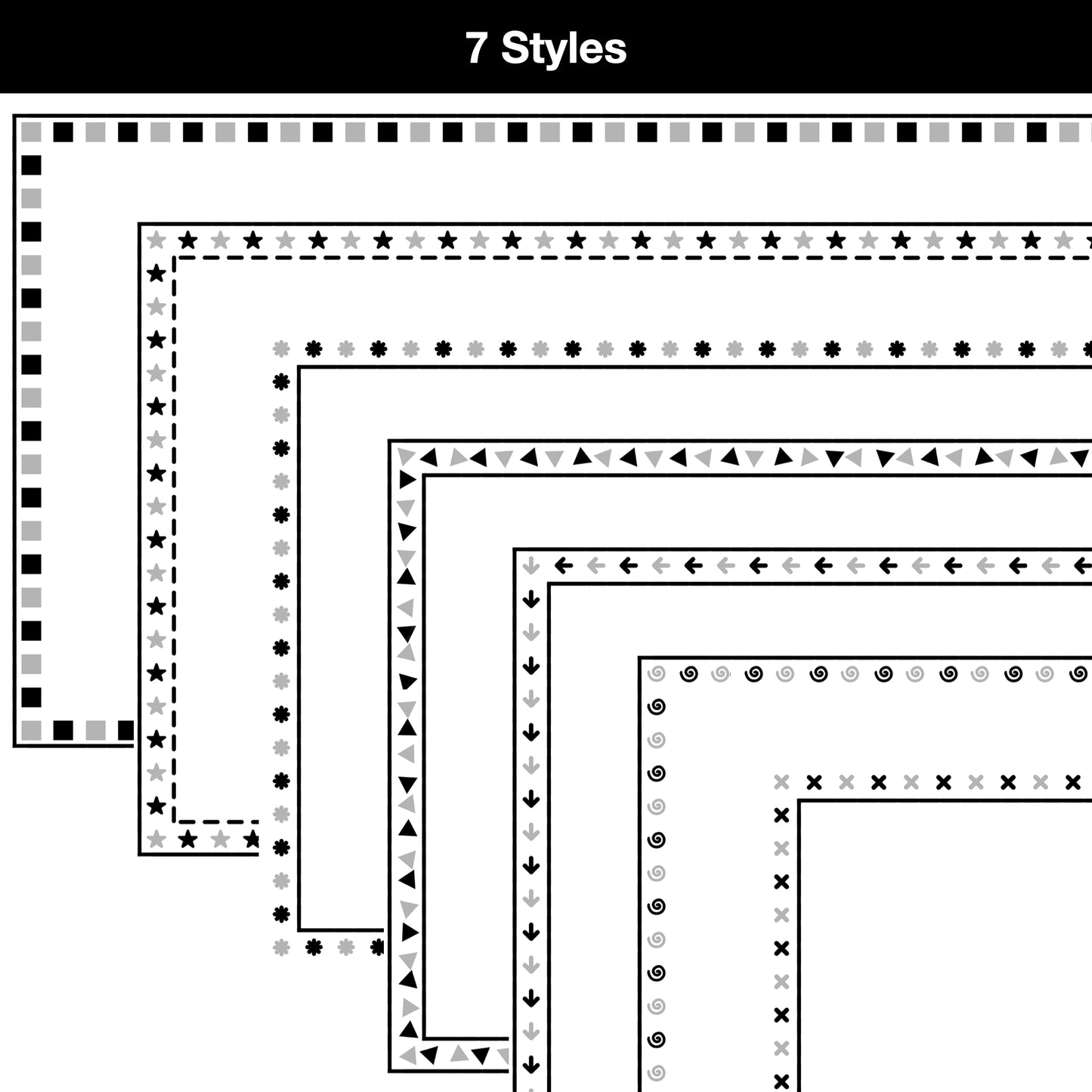 Widescreen Border Clipart Set 65 - Colorful - Google Slides and PowerPoint