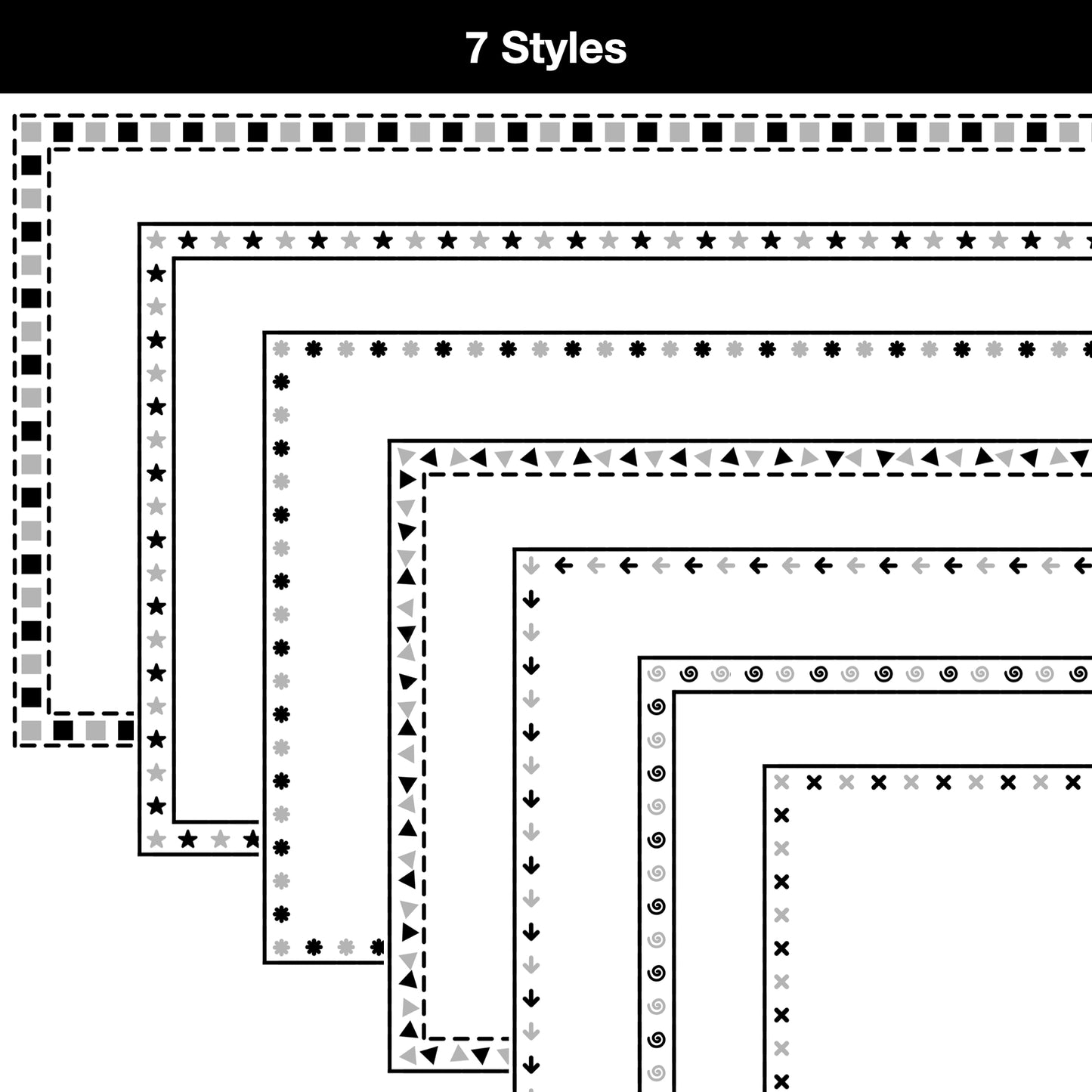 Widescreen Border Clipart Set 63 - Colorful - Google Slides and PowerPoint