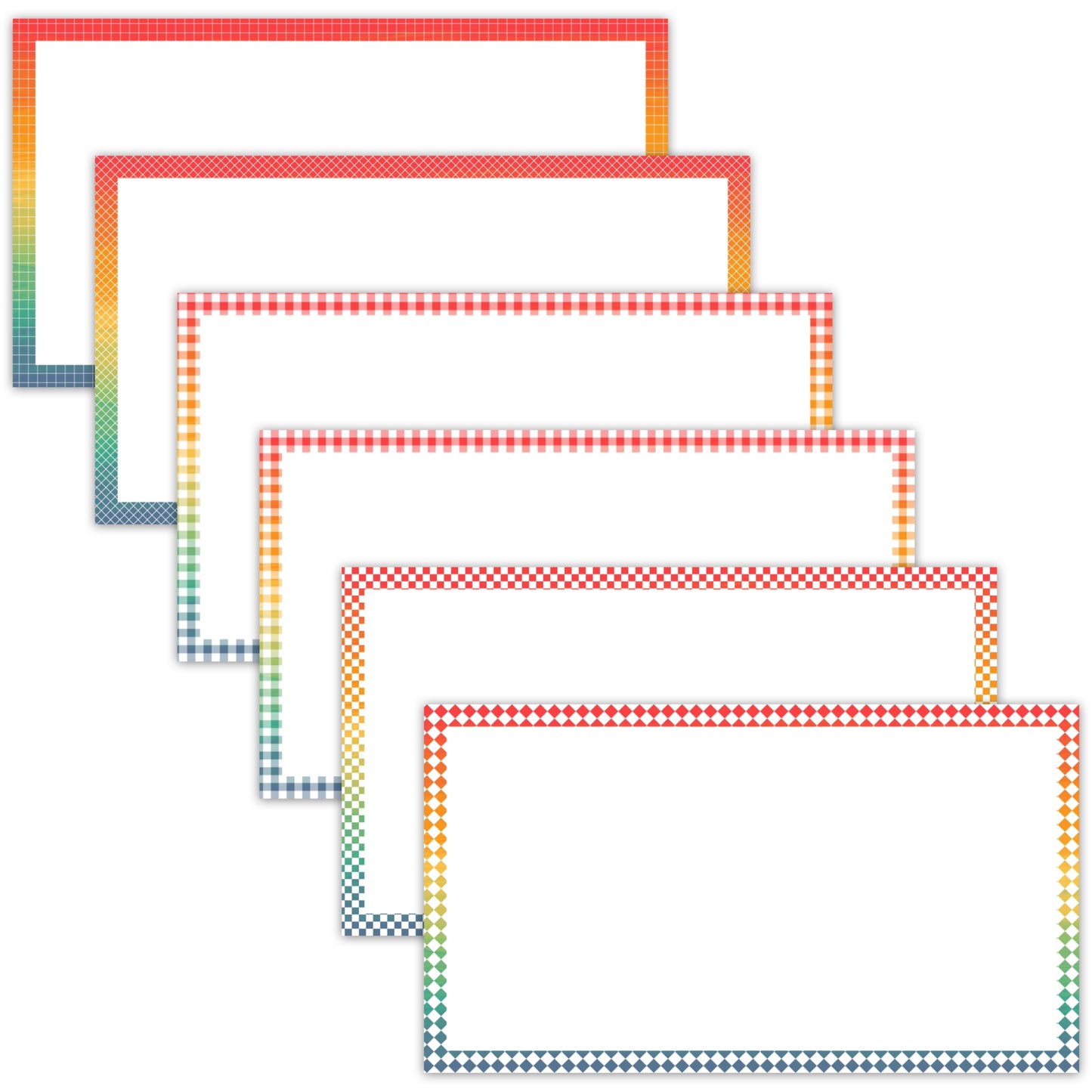 Widescreen Border Clipart Set 53 - Vintage Rainbow - Google Slides & PowerPoint