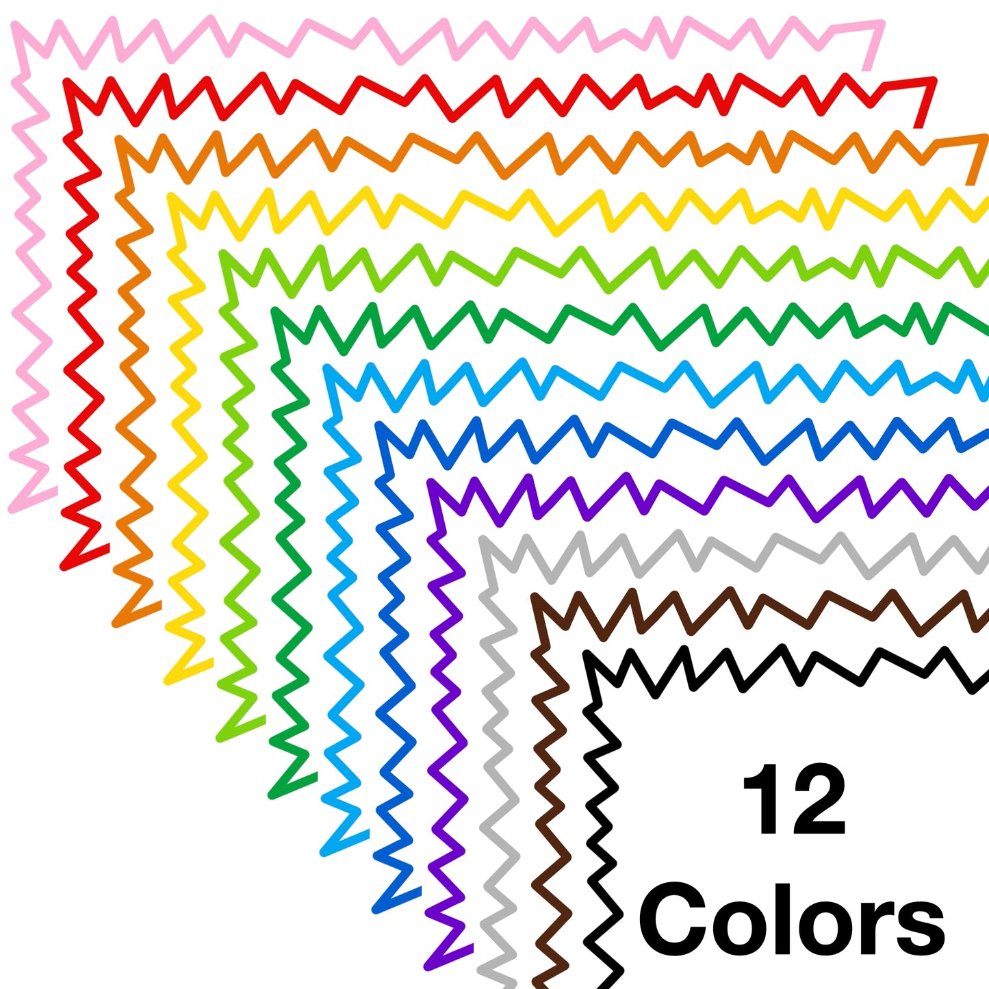 Widescreen Border Clipart Set 36 - Colorful Zigzag - Google Slides & PowerPoint