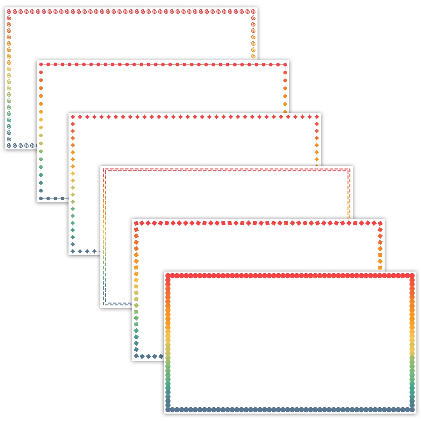 Widescreen Border Clipart Set 43 - Vintage Rainbow - Google Slides & PowerPoint