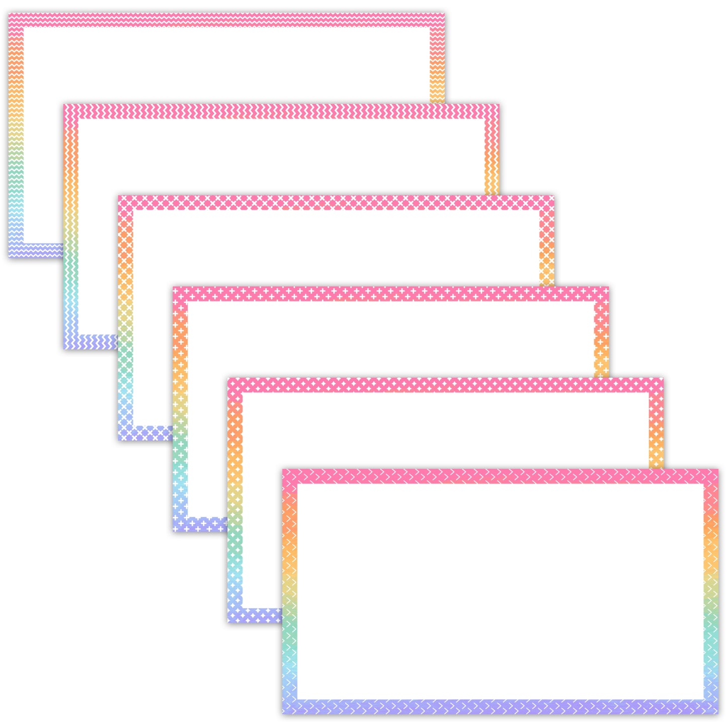Widescreen Border Clipart Set 58 - Pastel Rainbow - Google Slides & PowerPoint