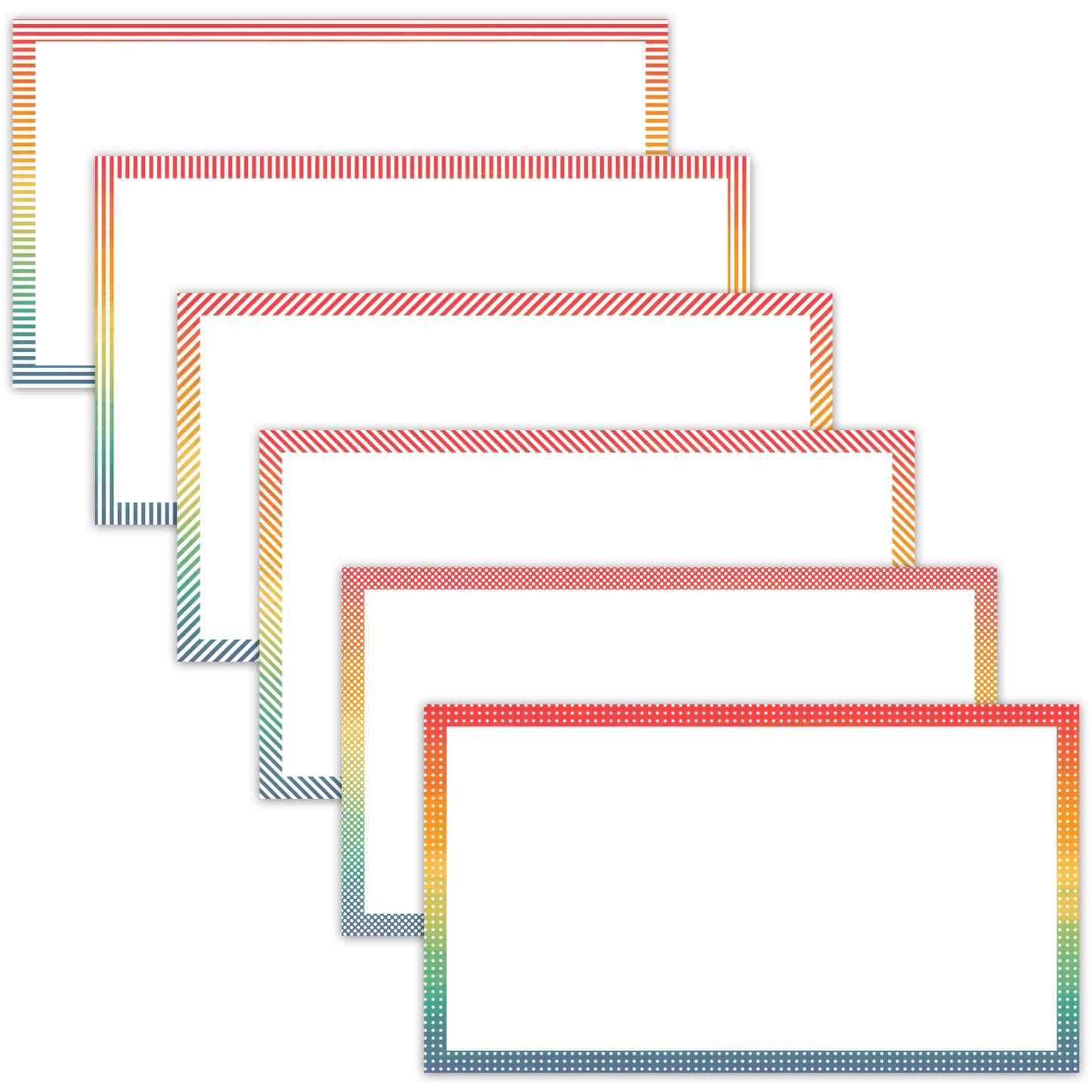 Widescreen Border Clipart Set 53 - Vintage Rainbow - Google Slides & PowerPoint