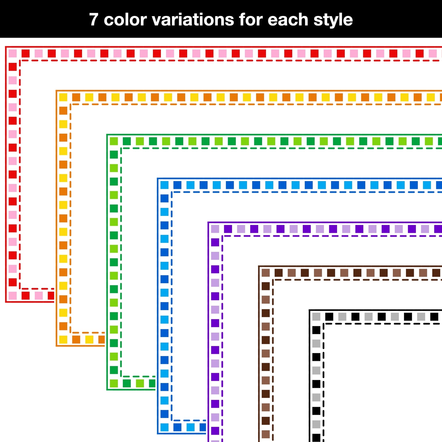 Widescreen Border Clipart Set 61 - Colorful - Google Slides and PowerPoint