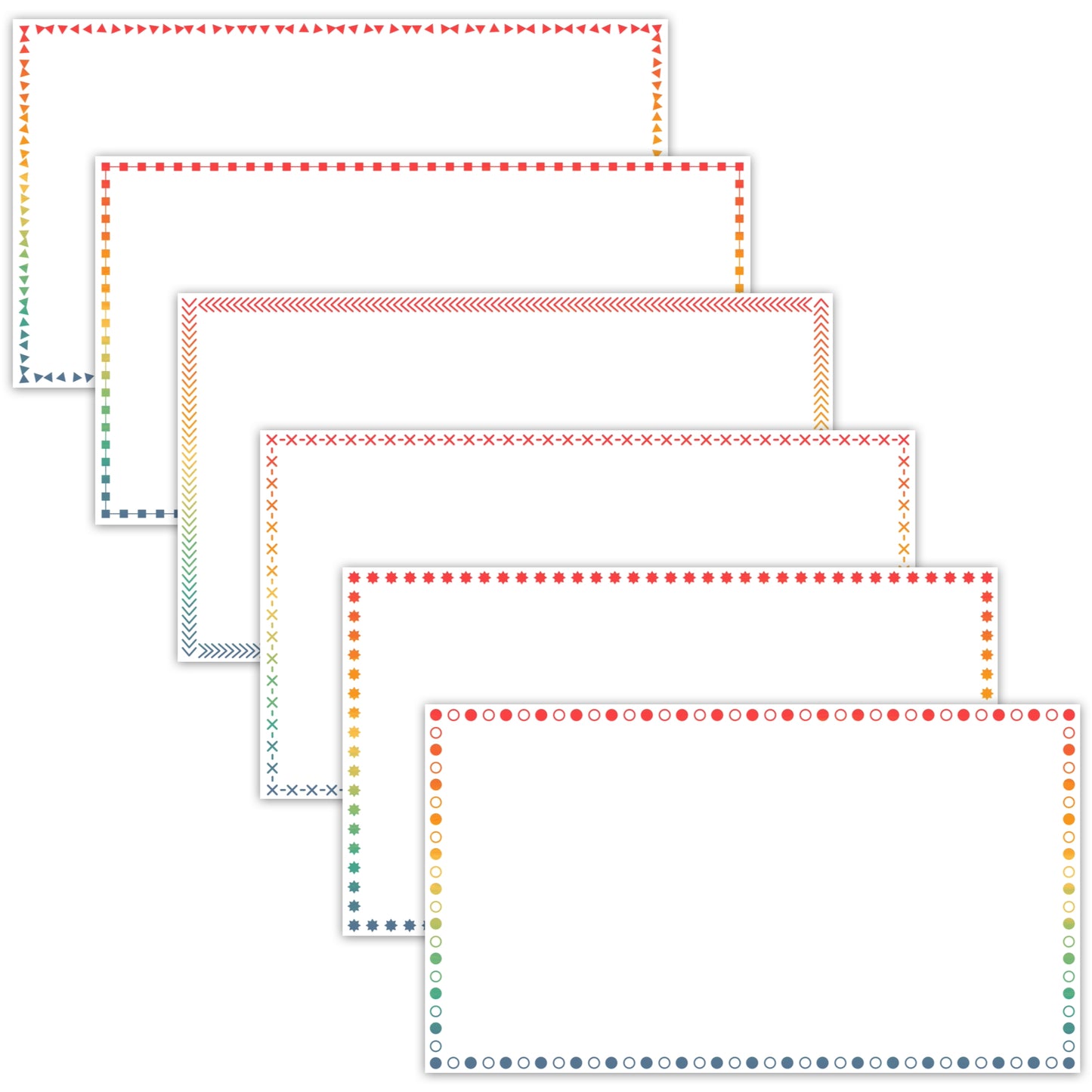 Widescreen Border Clipart Set 44 - Vintage Rainbow - Google Slides & PowerPoint