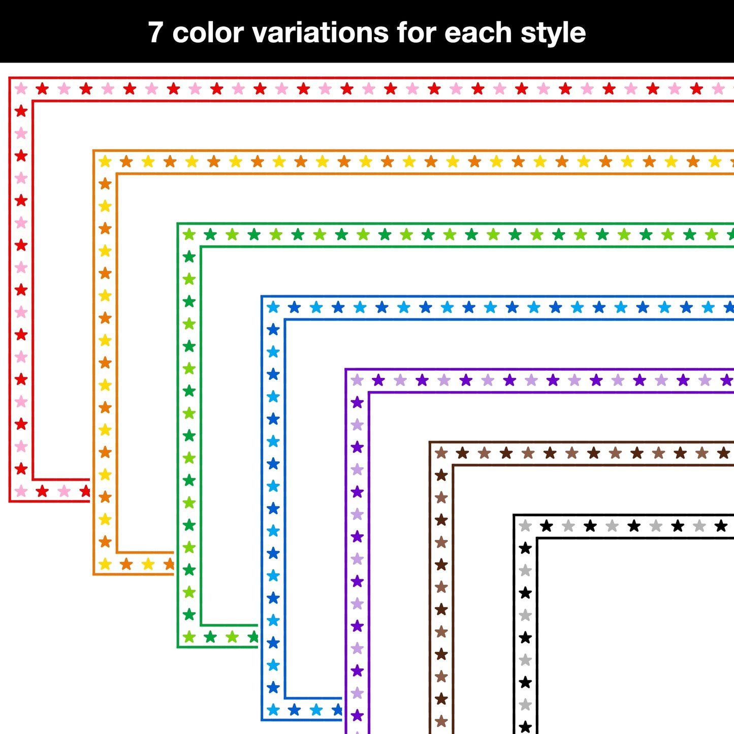 Widescreen Border Clipart Set 63 - Colorful - Google Slides and PowerPoint
