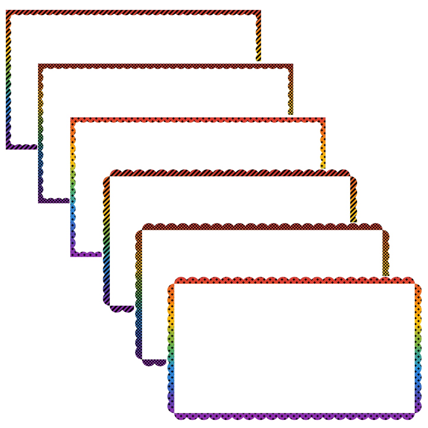 Widescreen Border Clipart Set 52 - Rainbow Scallop - Google Slides & PowerPoint