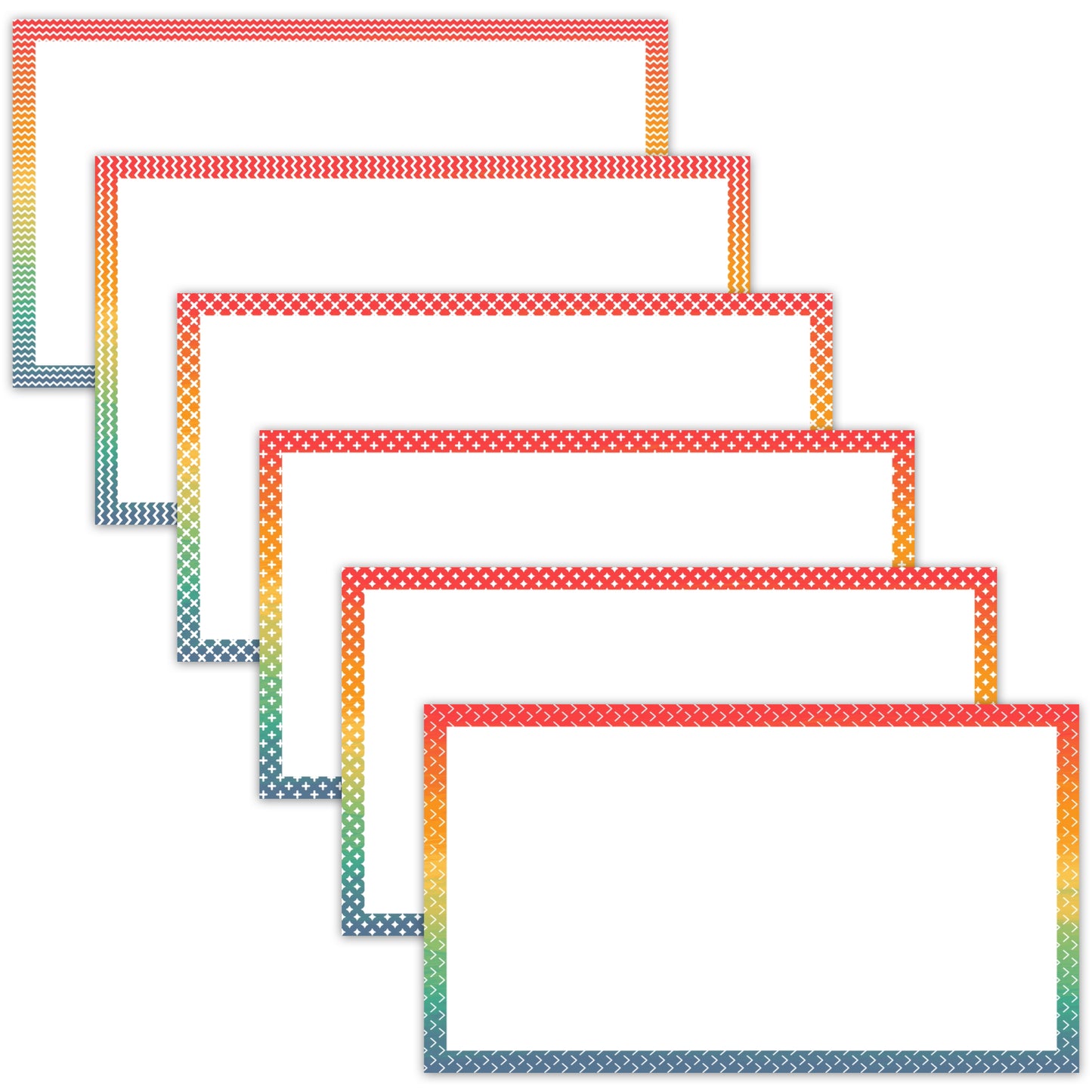 Widescreen Border Clipart Set 54 - Vintage Rainbow - Google Slides & PowerPoint