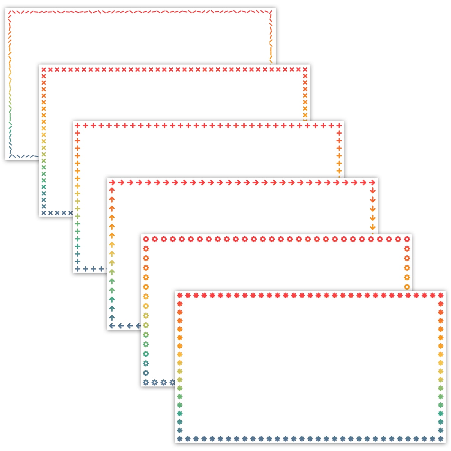 Widescreen Border Clipart Set 42 - Vintage Rainbow - Google Slides & PowerPoint