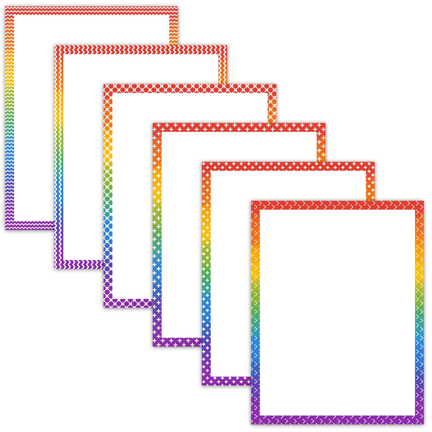 Border Clipart Set 50 - Rainbow - Page Borders and Frames