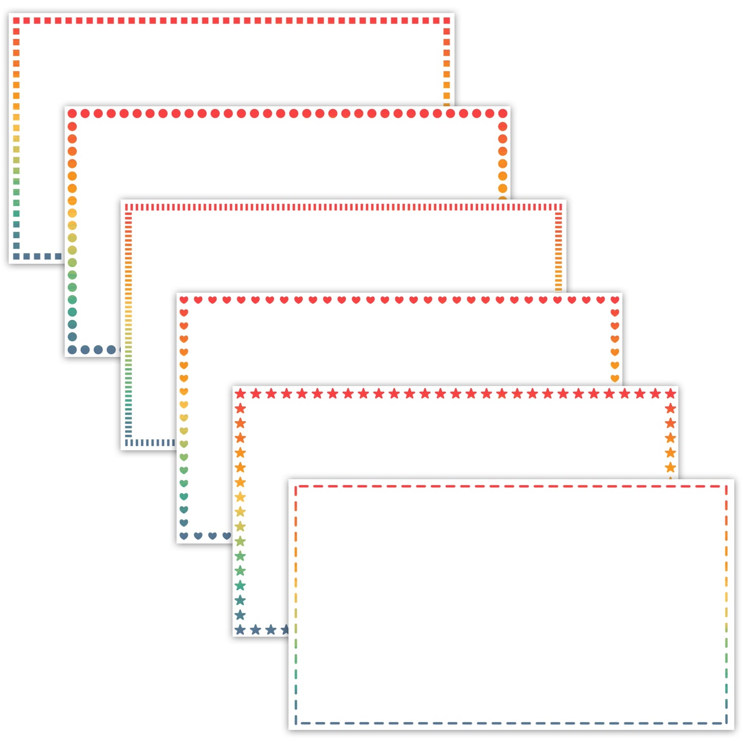 Widescreen Border Clipart Set 41 - Vintage Rainbow - Google Slides & PowerPoint