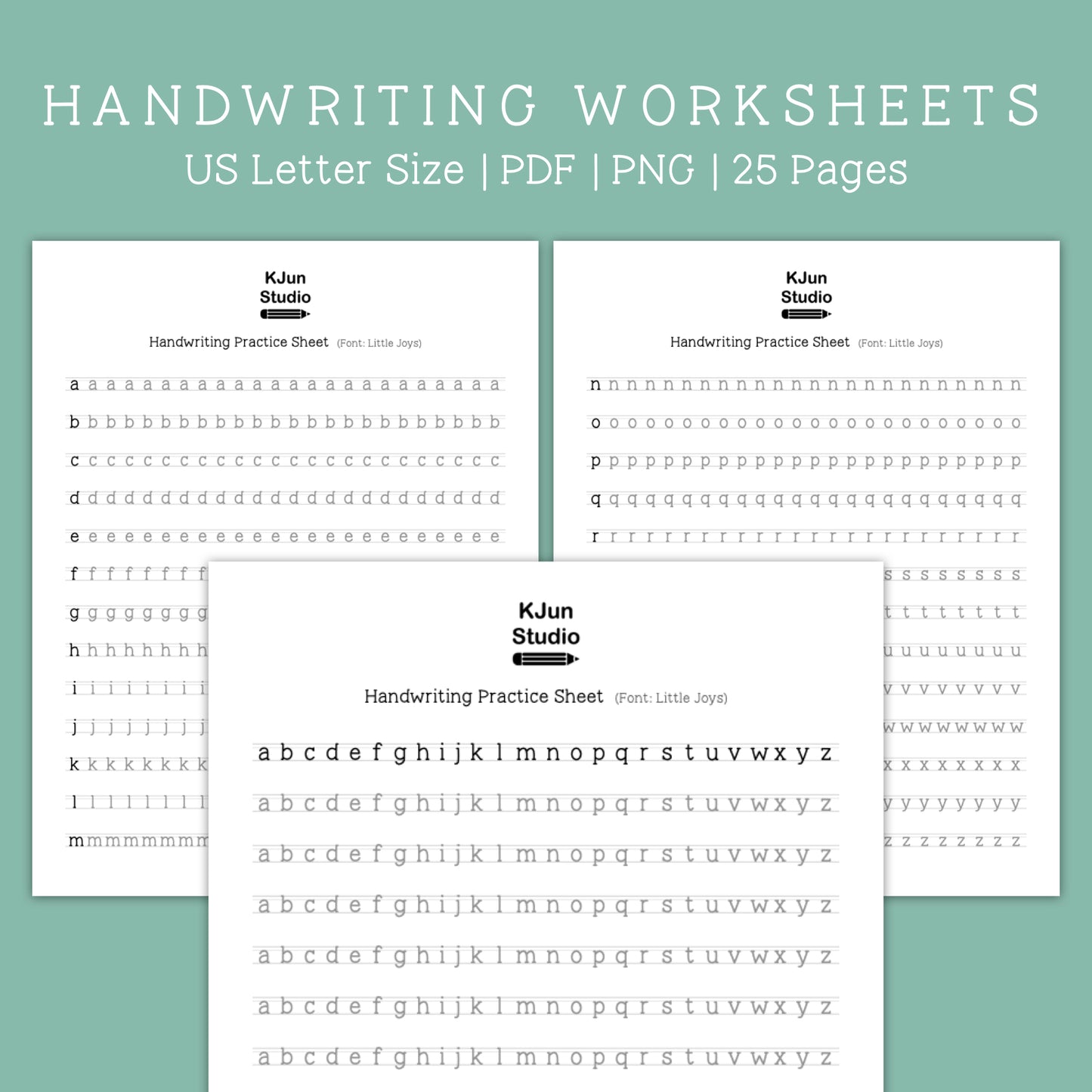 Handwriting Practice Sheets - Little Joys Font