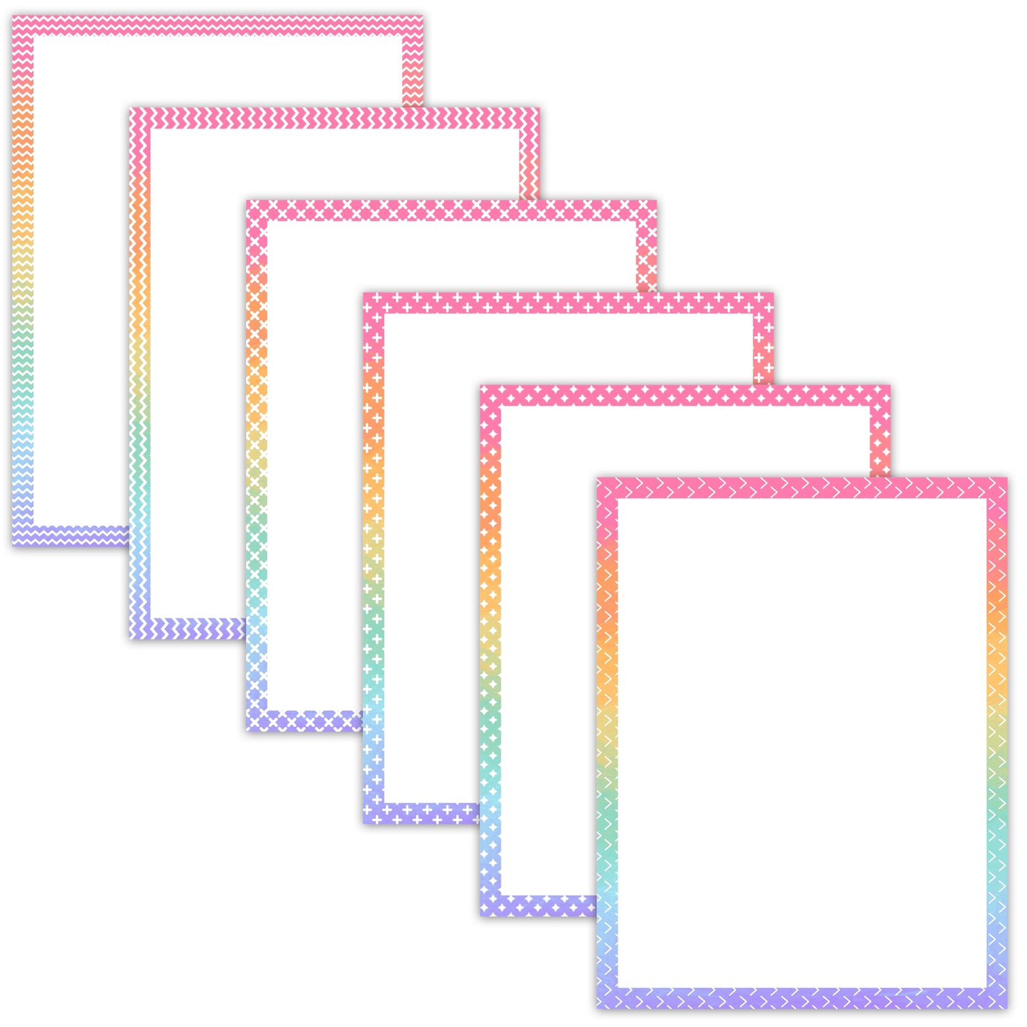 Border Clipart Set 58 - Pastel Rainbow - Page Borders and Frames