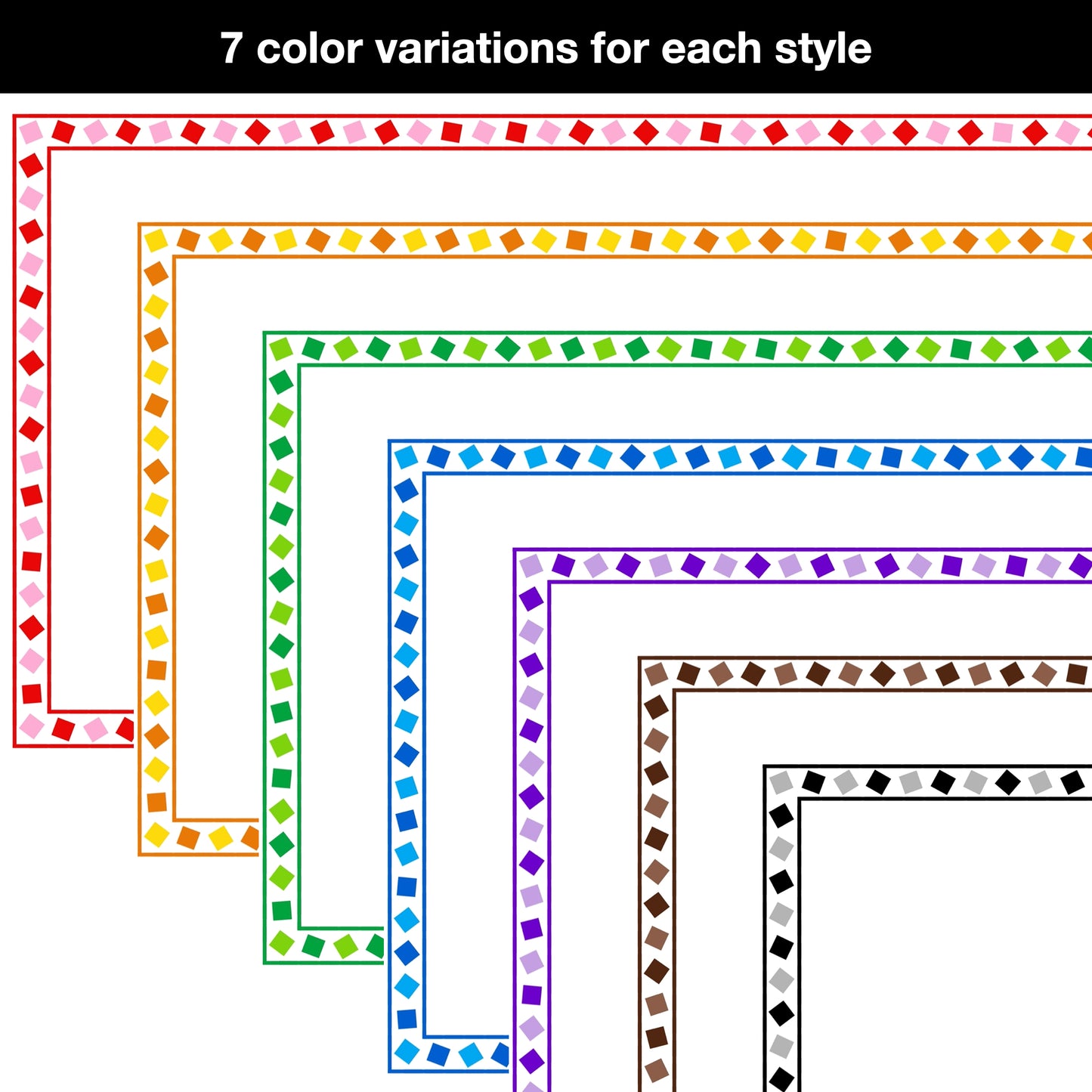 Widescreen Border Clipart Set 64 - Colorful - Google Slides and PowerPoint