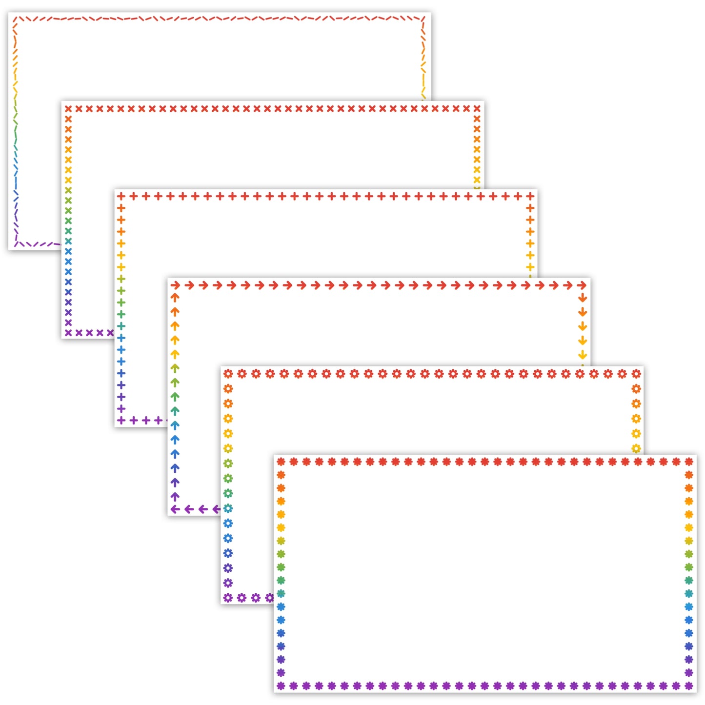 Widescreen Border Clipart Set 38 - Rainbow - Google Slides & PowerPoint