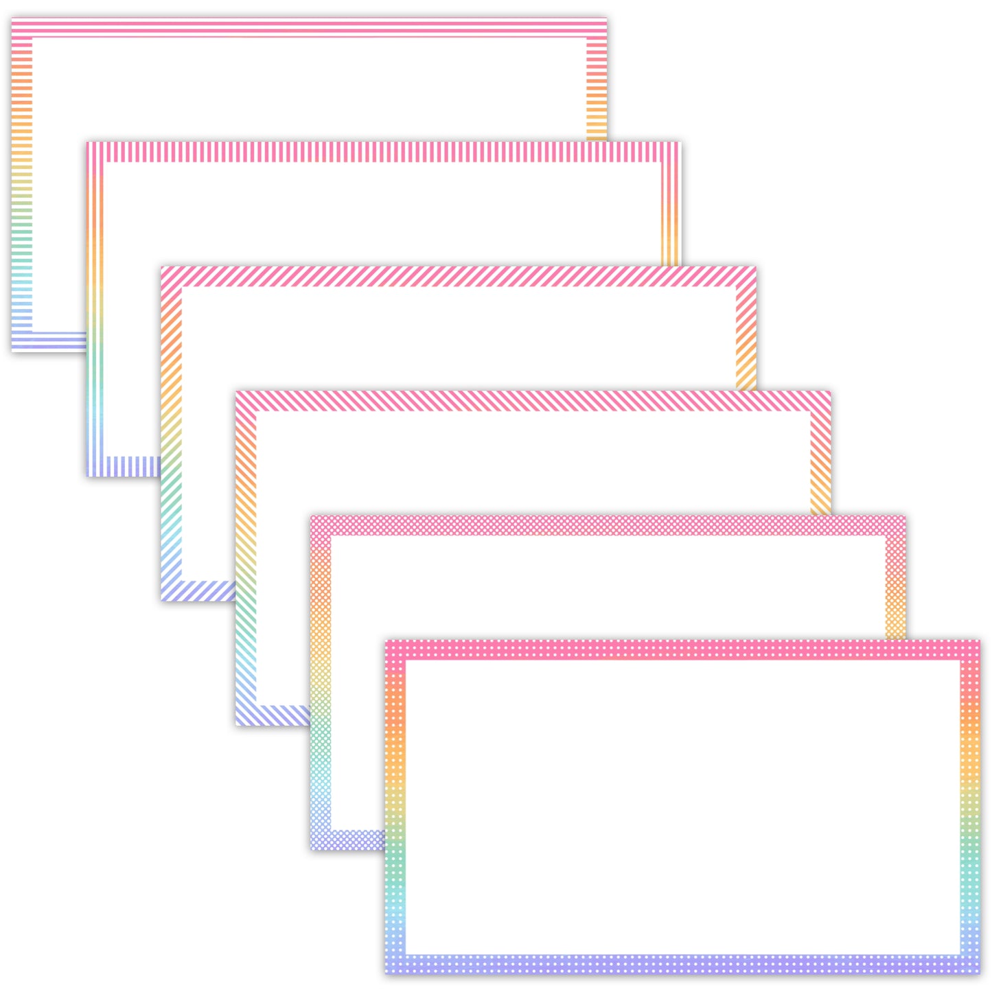 Widescreen Border Clipart Set 57 - Pastel Rainbow - Google Slides & PowerPoint