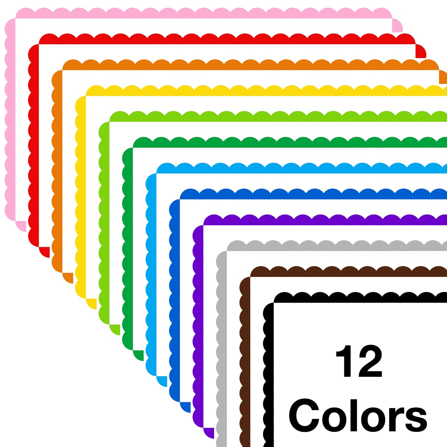 Widescreen Border Clipart Set 29 - Colorful Scallop - Google Slides & PowerPoint