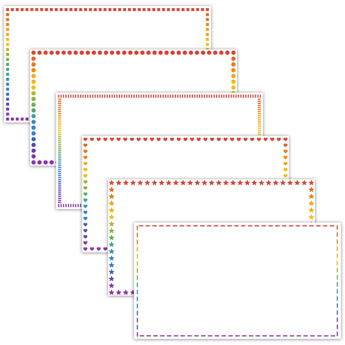 Widescreen Border Clipart Set 37 - Rainbow - Google Slides & PowerPoint
