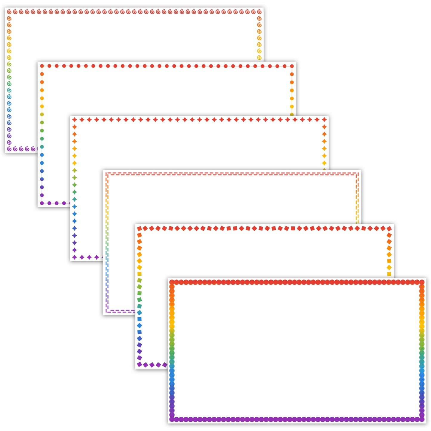 Widescreen Border Clipart Set 39 - Rainbow - Google Slides & PowerPoint