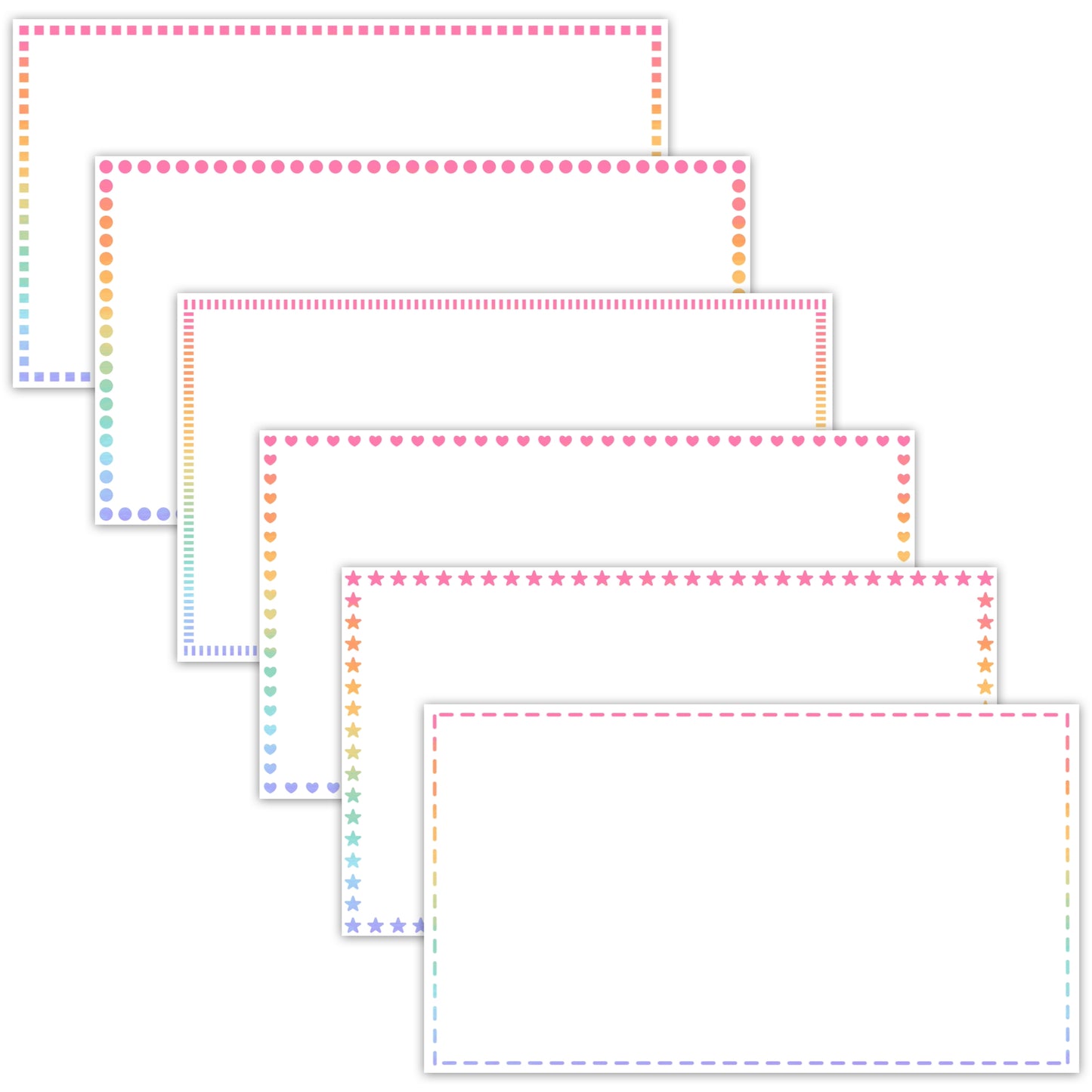 Widescreen Border Clipart Set 45 - Pastel Rainbow - Google Slides & PowerPoint