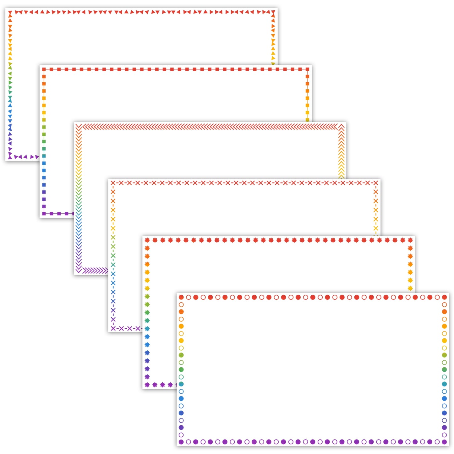 Widescreen Border Clipart Set 40 - Rainbow - Google Slides & PowerPoint