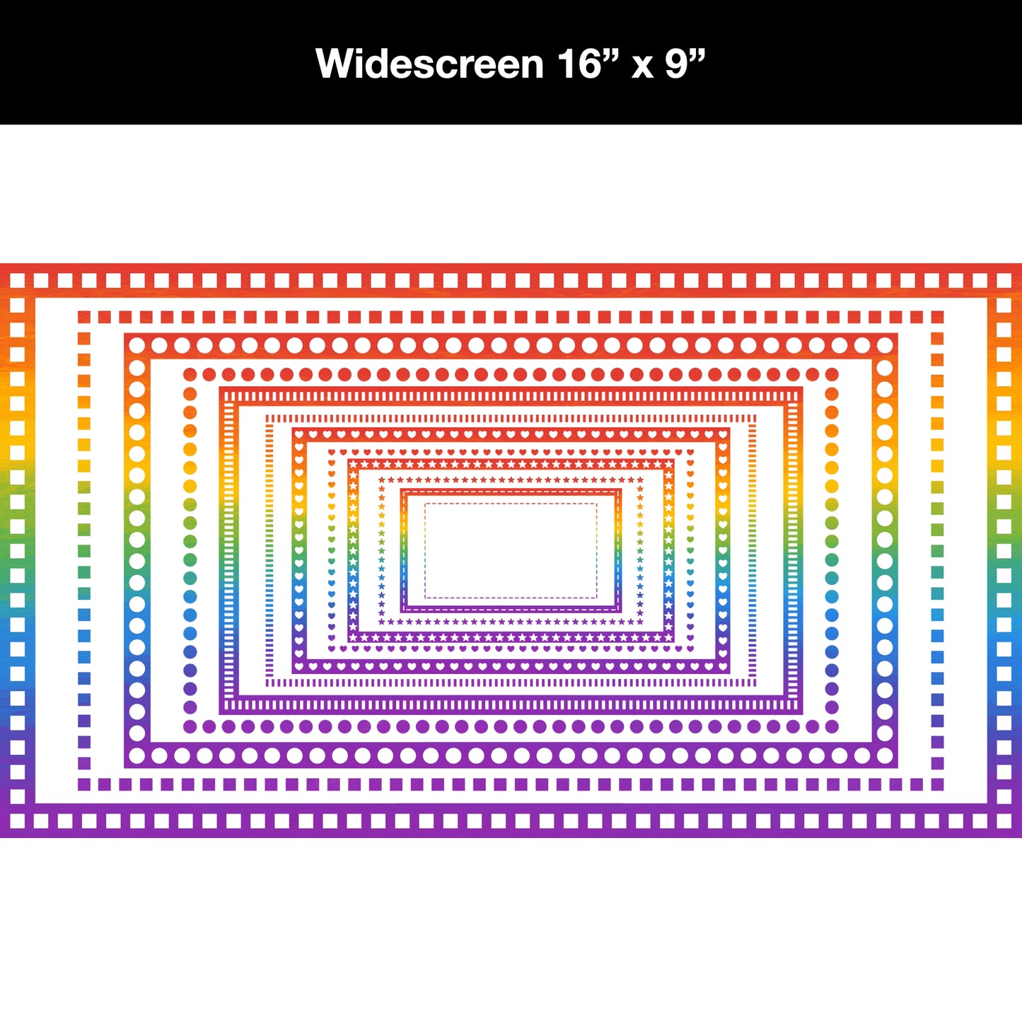 Widescreen Border Clipart Bundle 10 - Rainbow - Google Slides & PowerPoint
