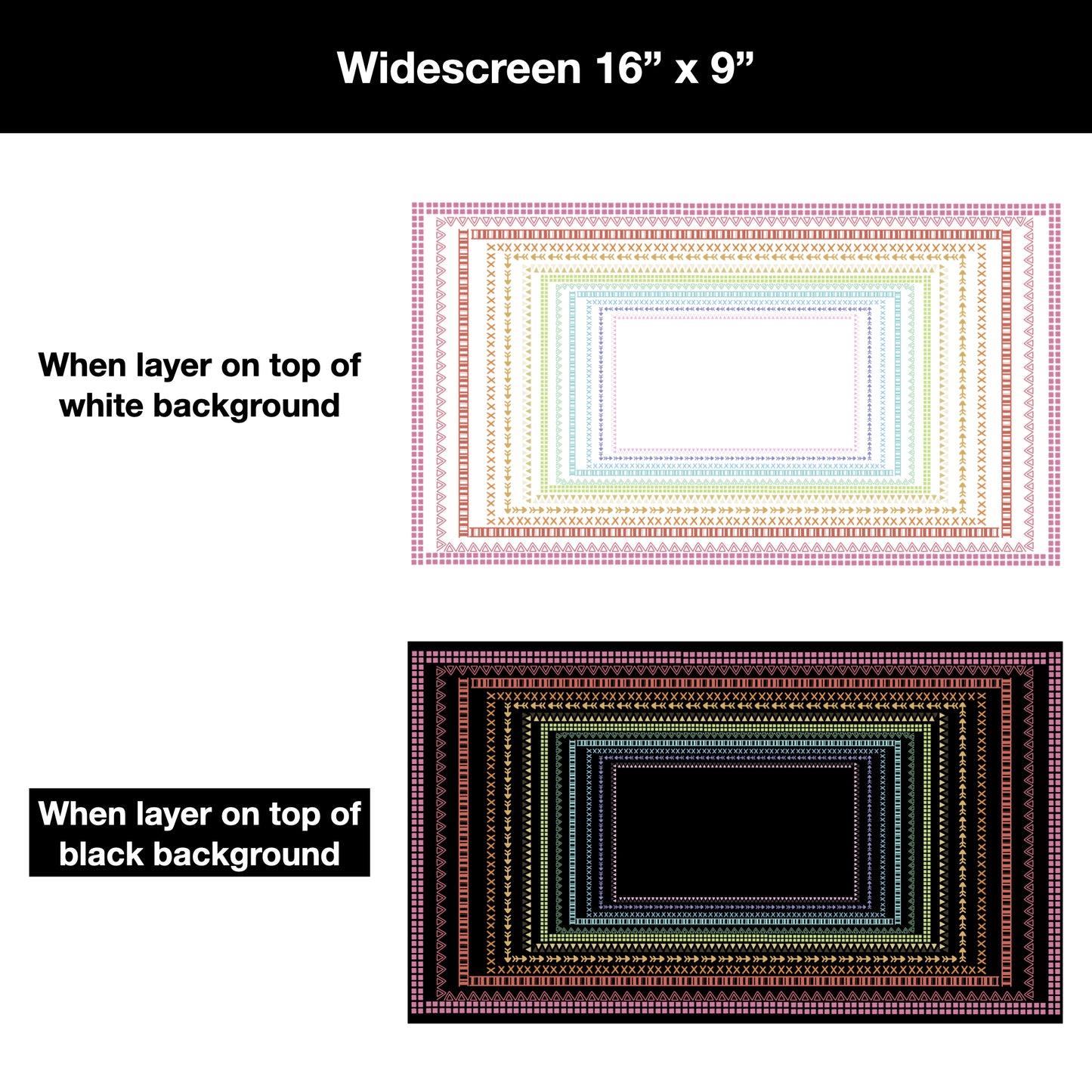 Widescreen Border Clipart Bundle 5 - Pastel - Google Slides and PowerPoint