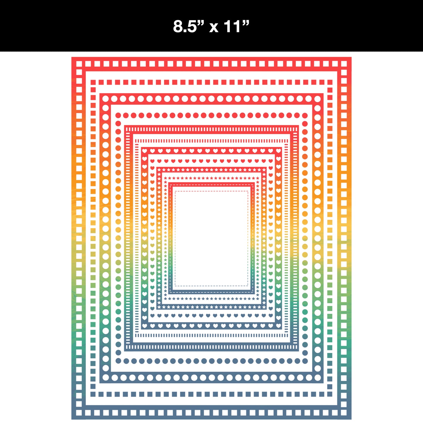 Border Clipart Bundle 11 - Vintage Rainbow - Page Borders and Frames