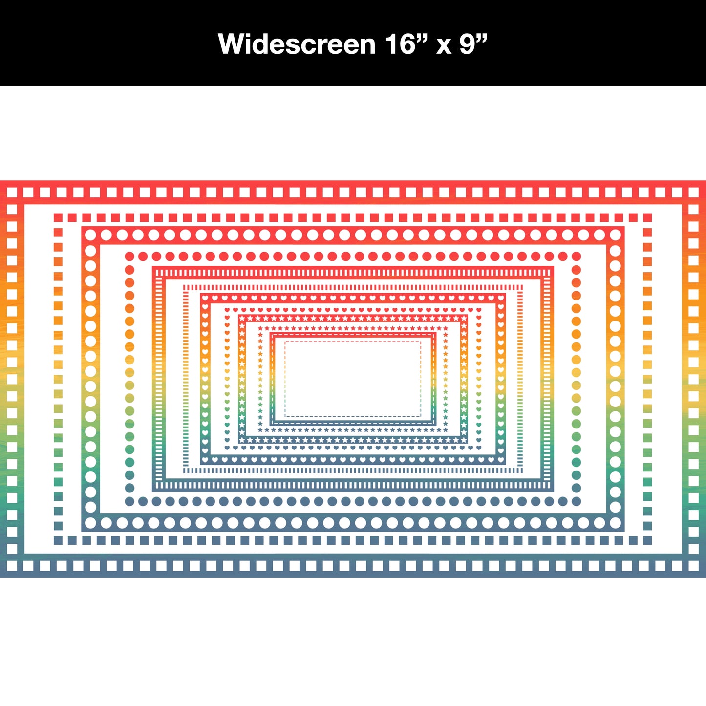 Widescreen Border Clipart Bundle 11 - Vintage Rainbow - Google Slides