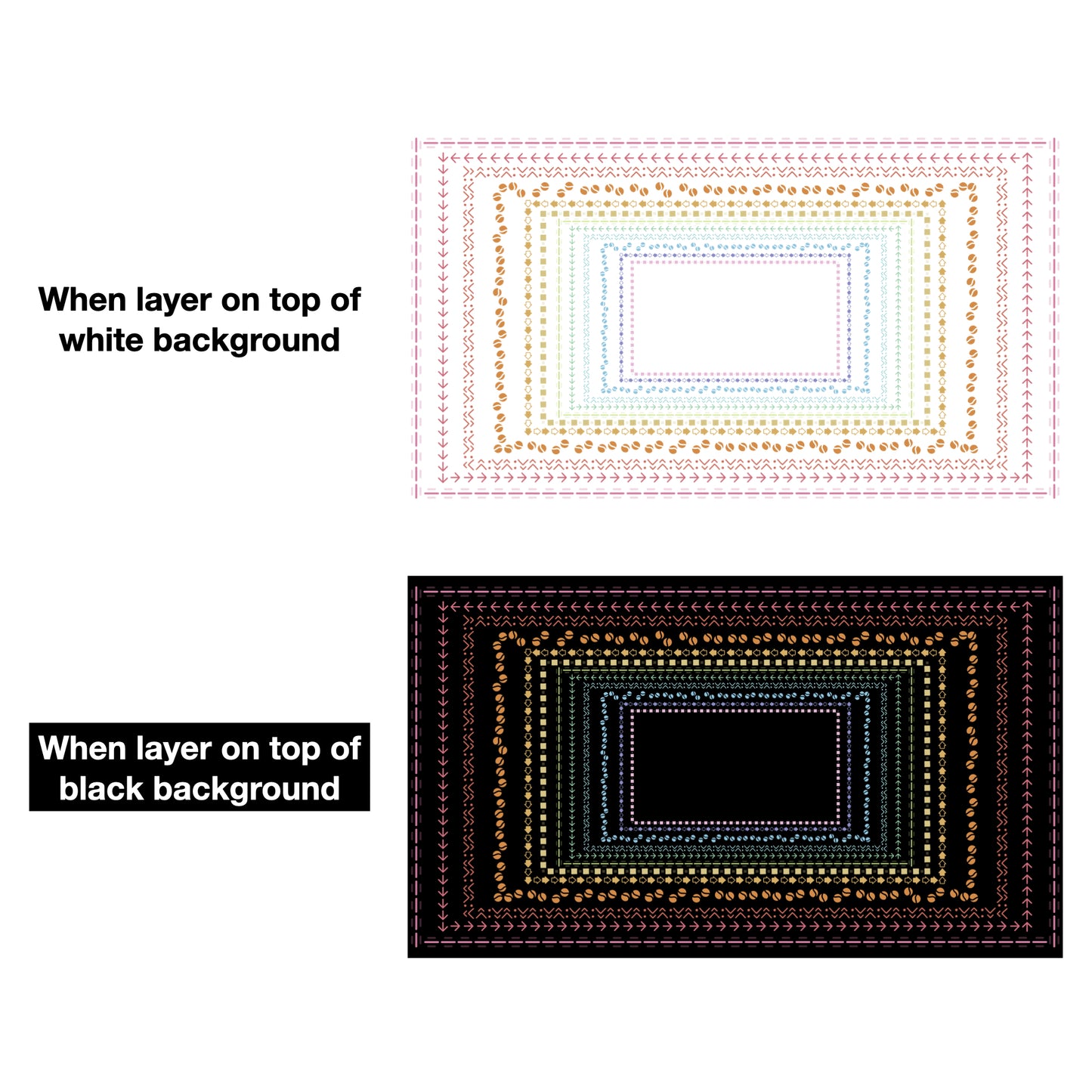 Widescreen Border Clipart Set 20 - Pastel - Google Slides and PowerPoint